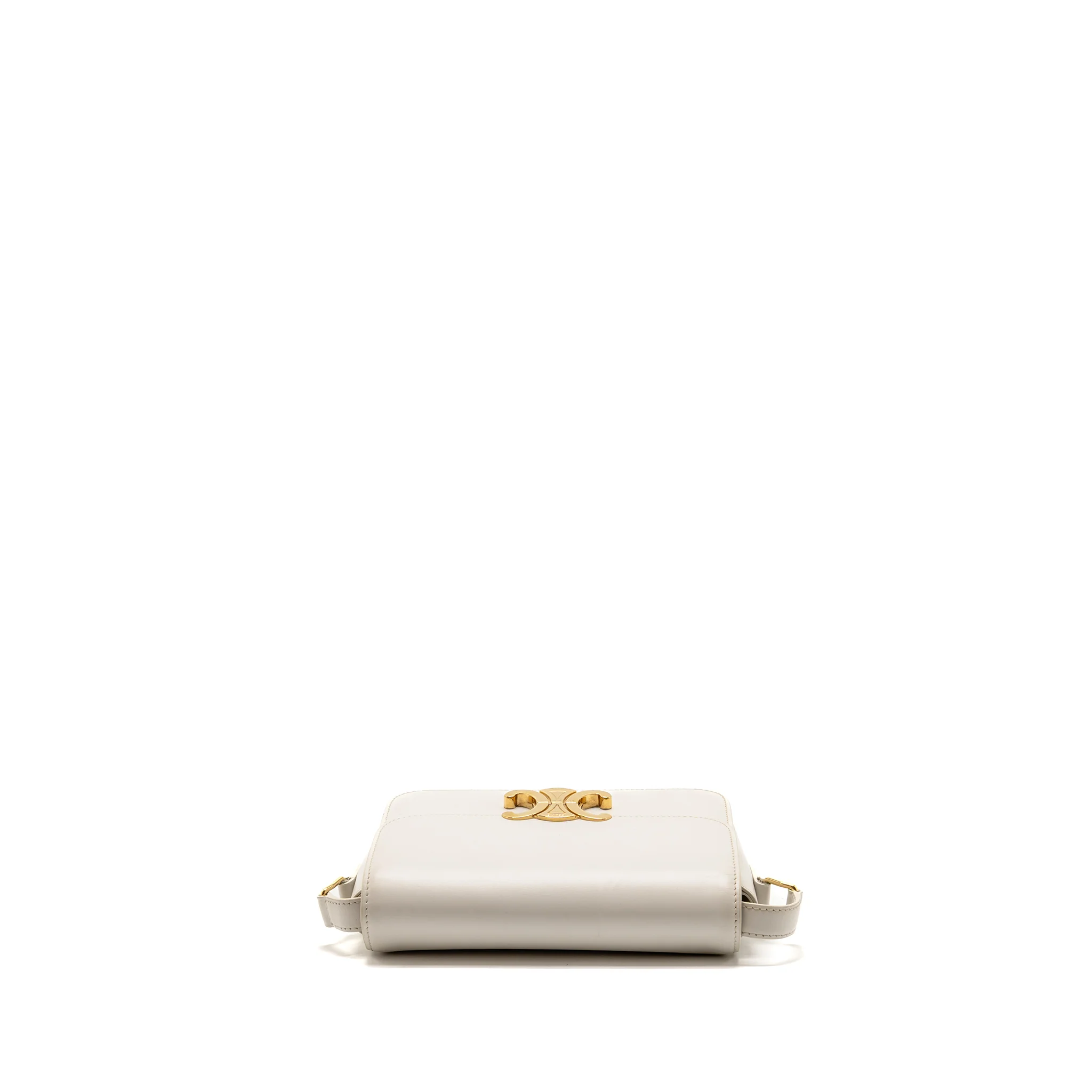 Celine teen Triomphe bag calfskin white ivory GHW - Image 5