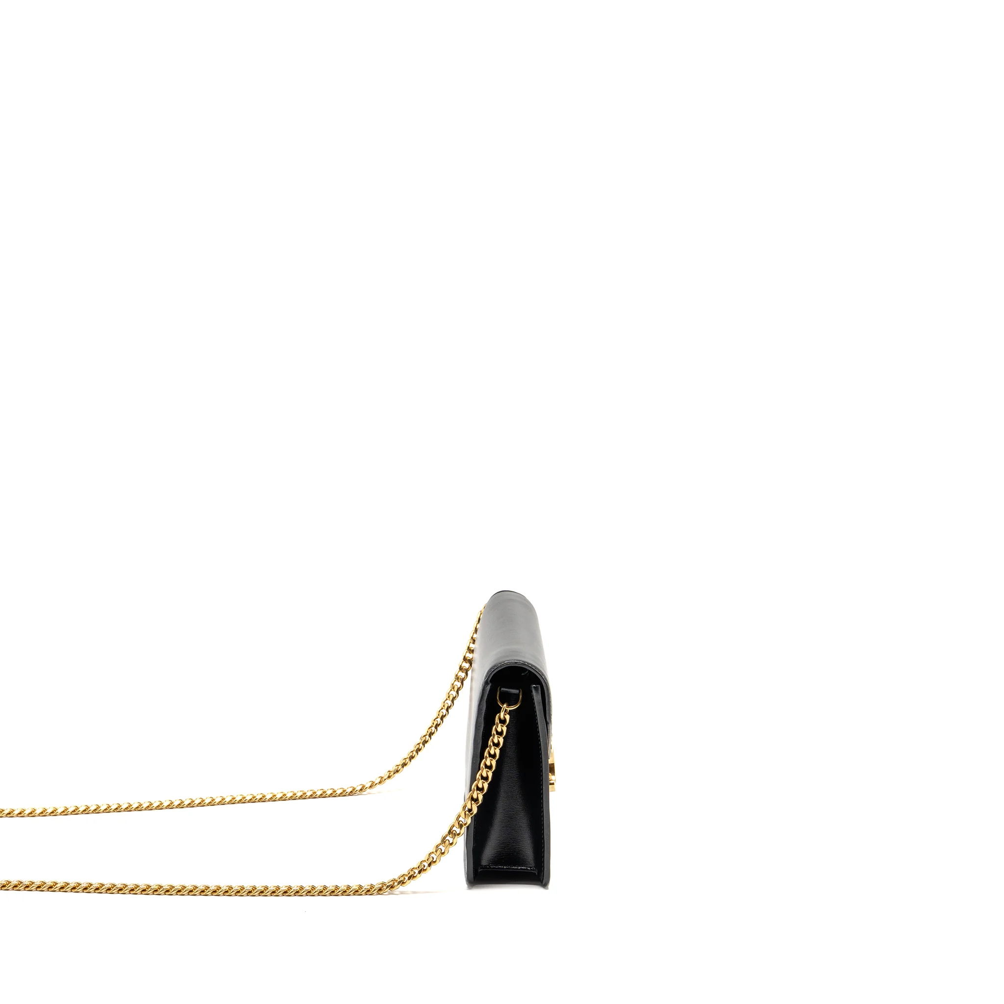 Celine Wallet on Chain Margo Shiny Calfskin Black GHW - Image 3
