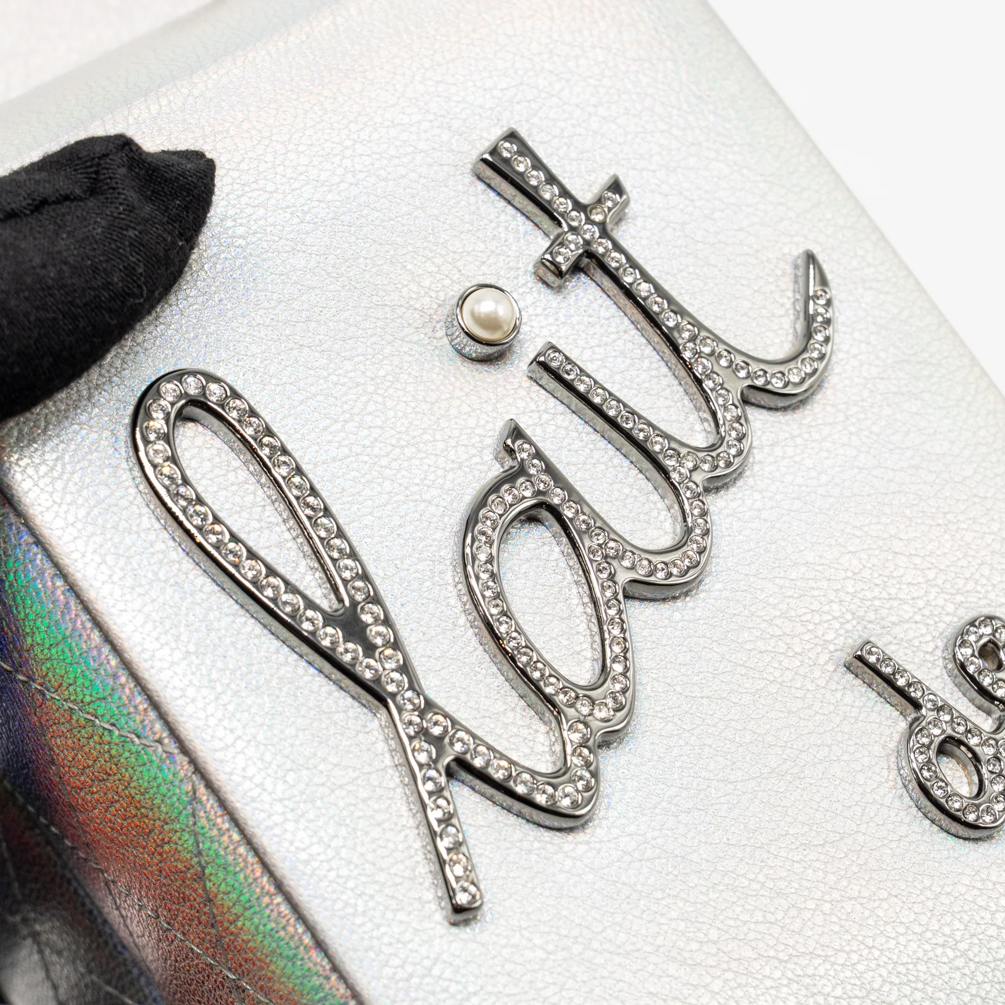 Chanel 14K limited edition runway lait de coco milk carton evening chain bag goatskin iridescent silver shiny ruthenium hardware - Image 14