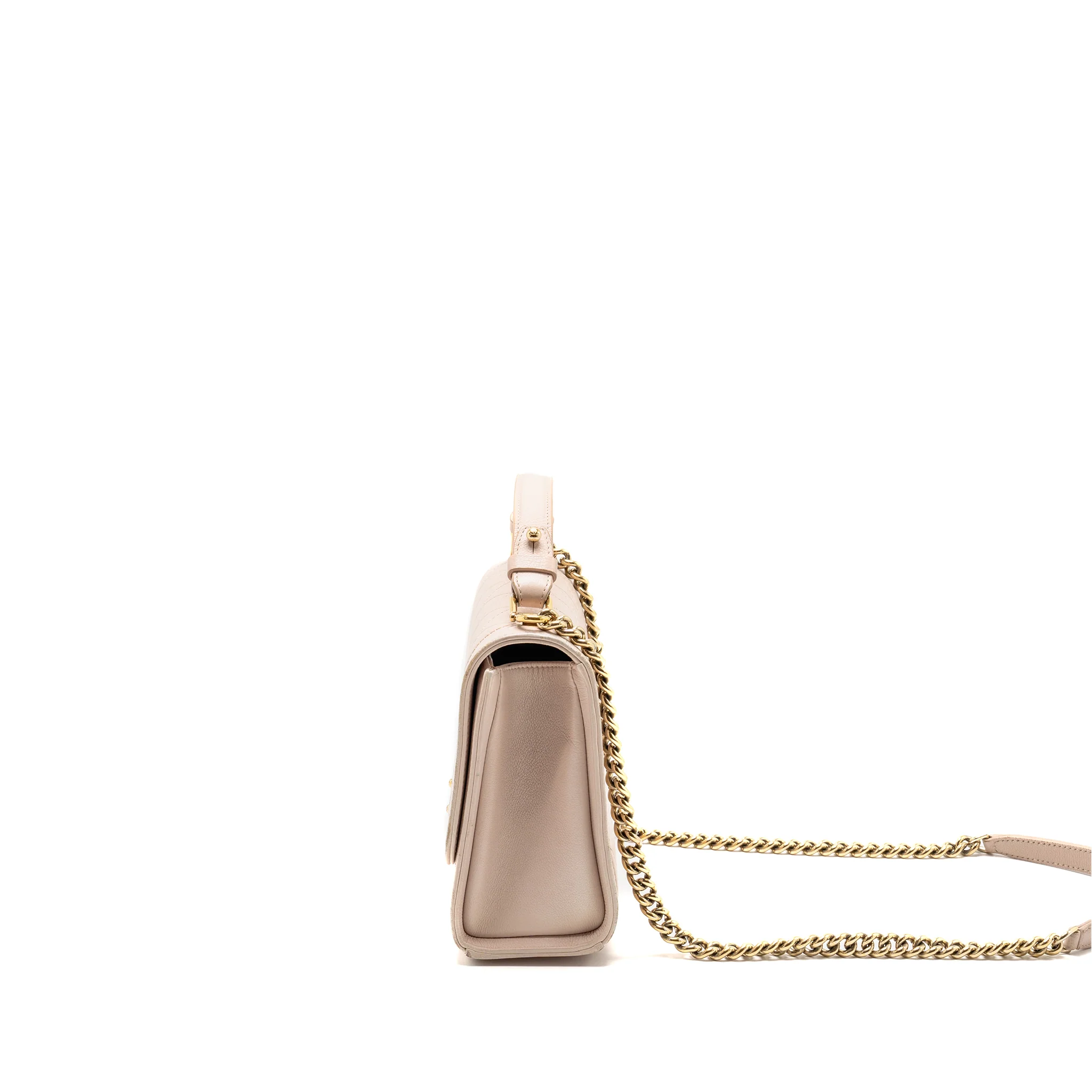 Chanel 17C Click Label Shoulder Bag Calfskin Light Pink LGHW - Image 4