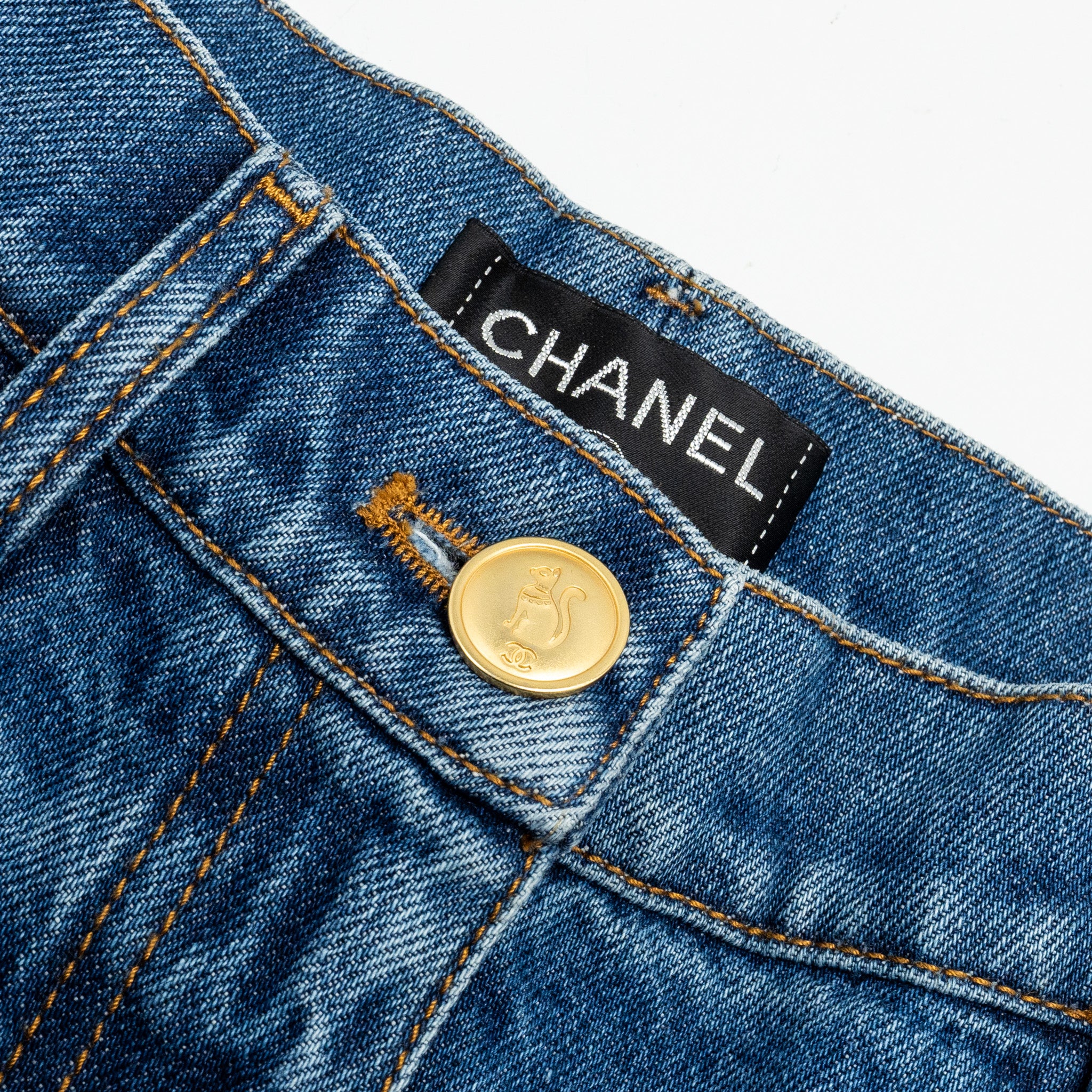 Chanel 19A Size 36 Straight Leg Denim Jeans Cotton Blue - Image 4