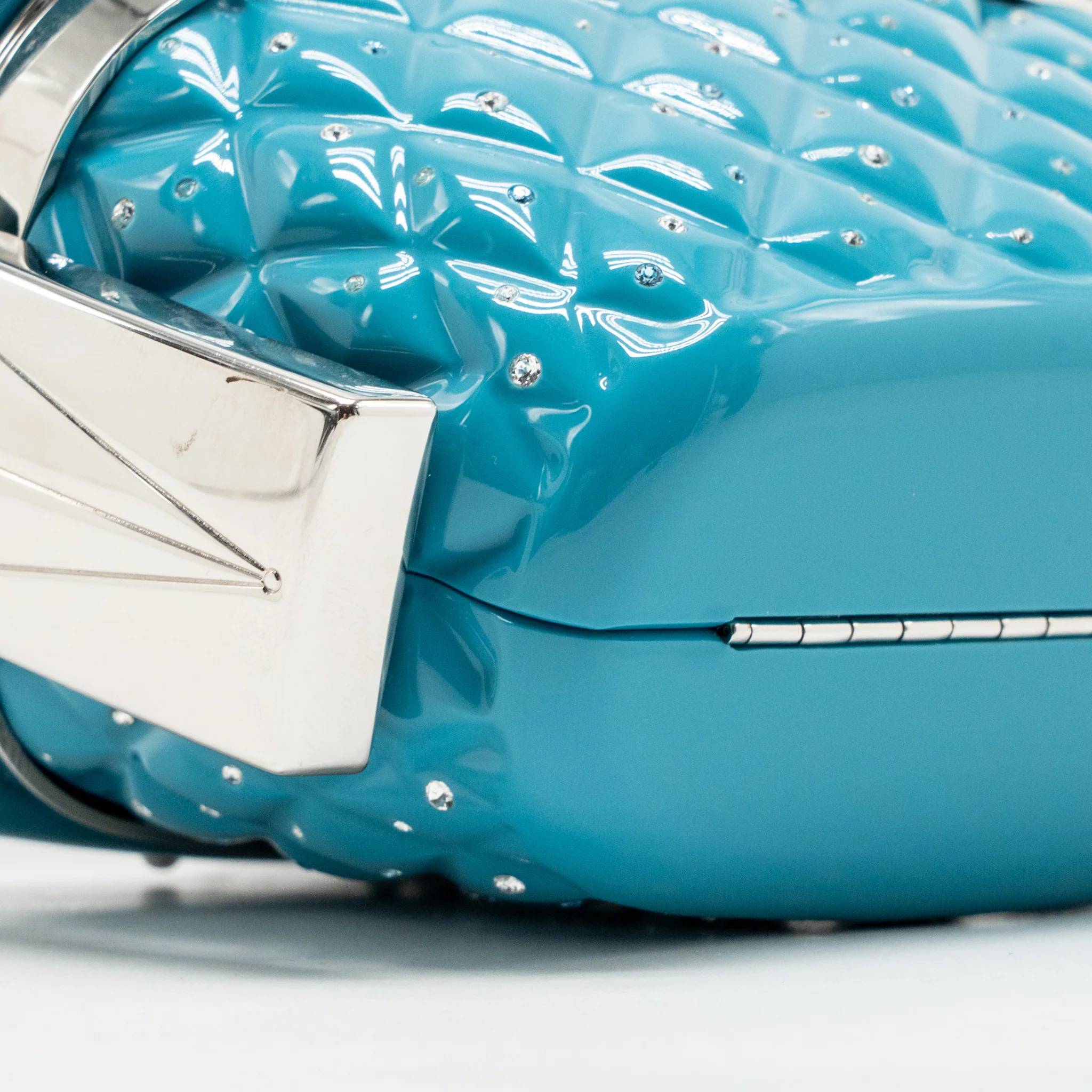 Chanel 19K Minaudiere limited snow gondola clutch evening bag acrylic plastic blue SHW - Image 7