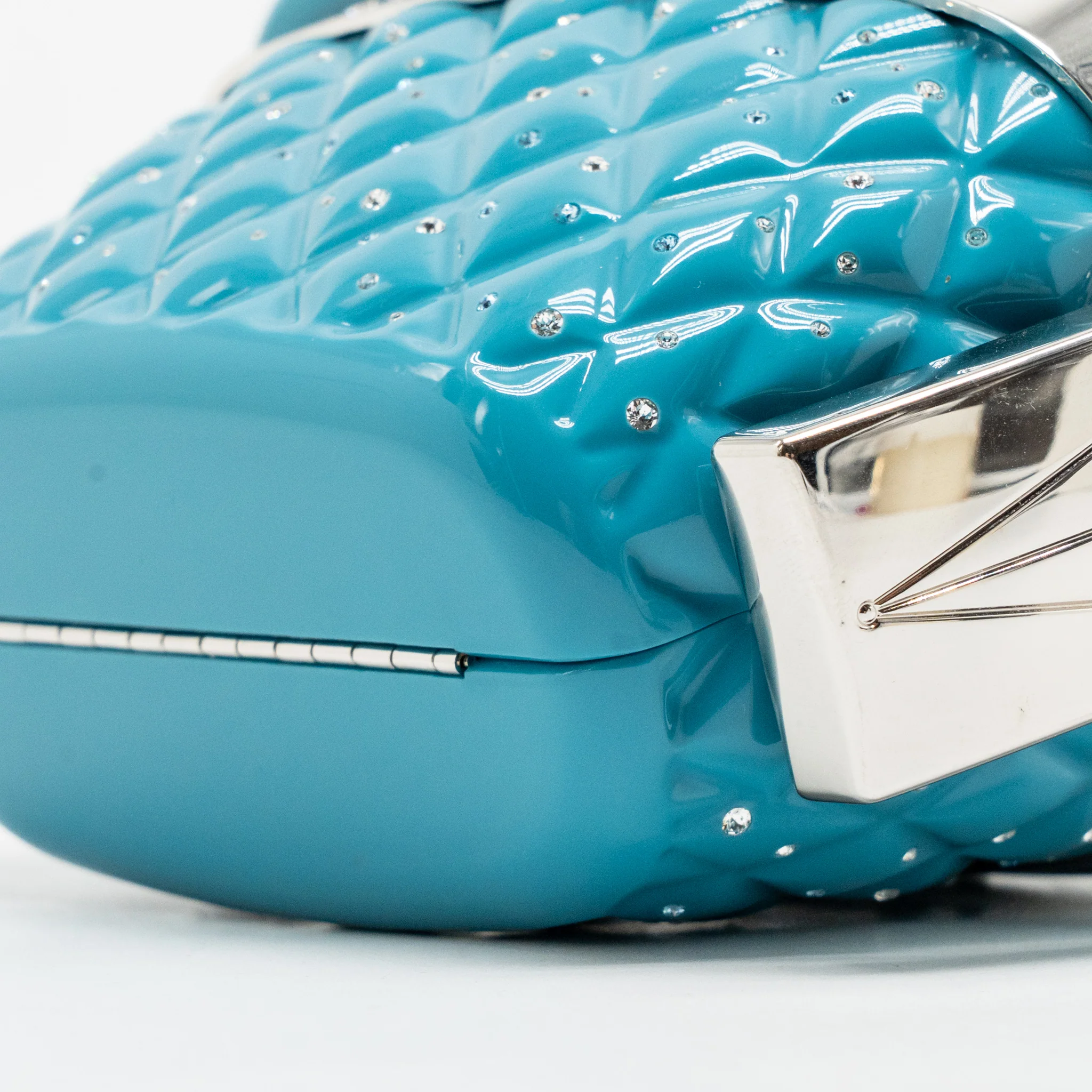 Chanel 19K Minaudiere limited snow gondola clutch evening bag acrylic plastic blue SHW - Image 8
