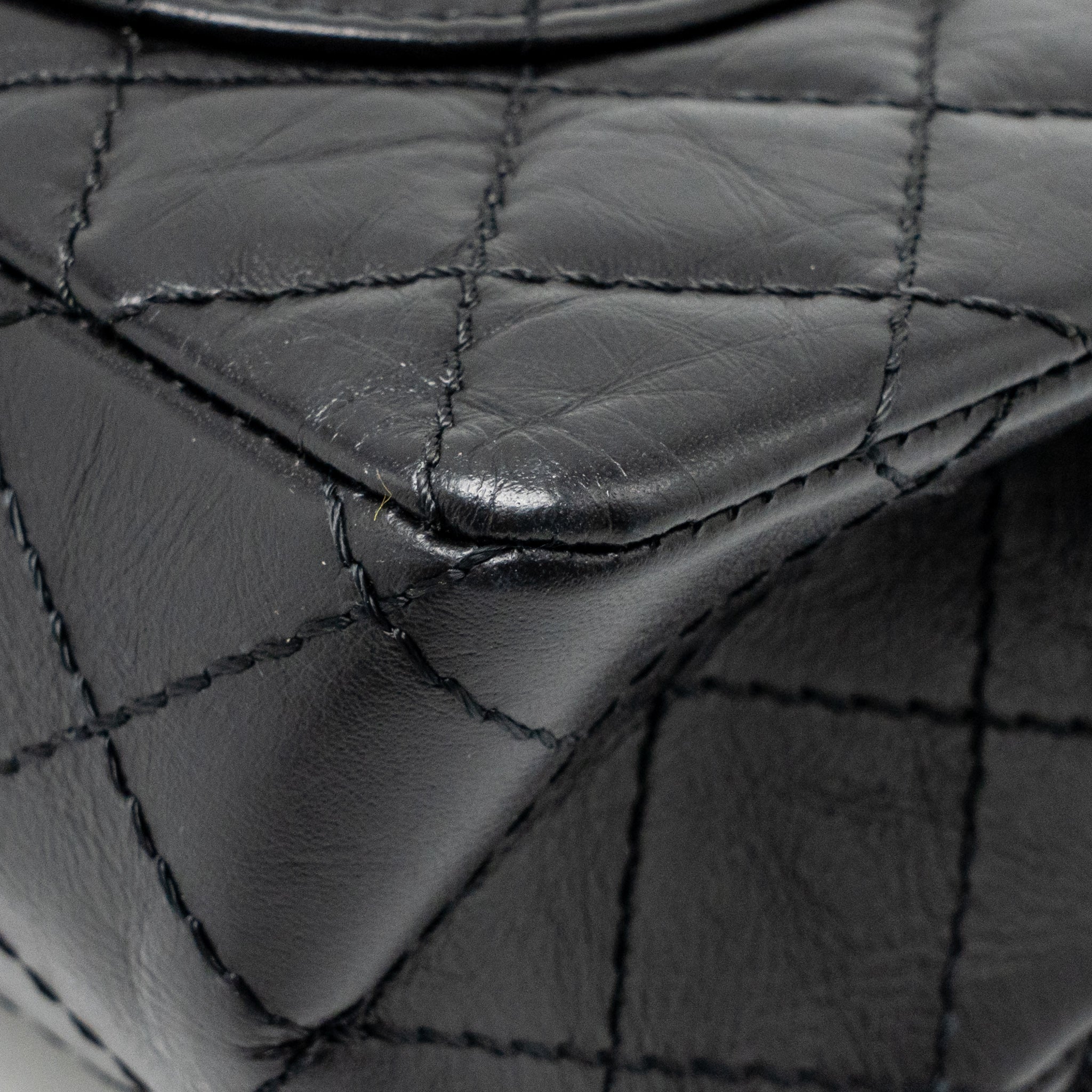 Chanel Small 2.55 Reissue Flap Bag Aged Calfskin Black Ruthenium Silver Hardware - Image 12
