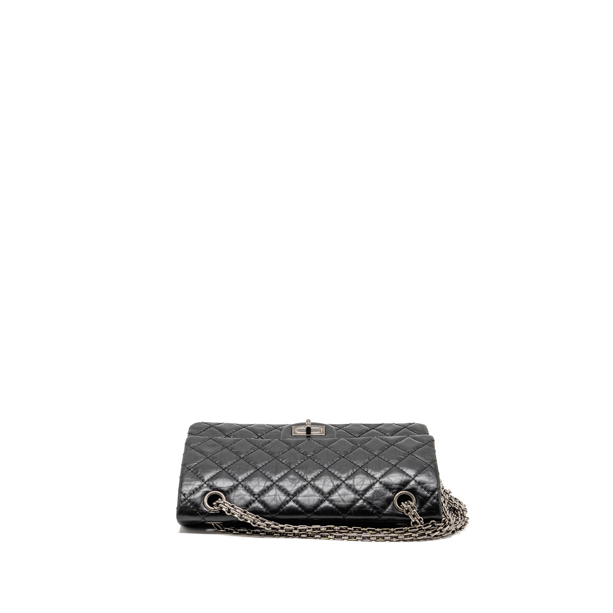 Chanel Small 2.55 Reissue Flap Bag Aged Calfskin Black Ruthenium Silver Hardware - Image 5