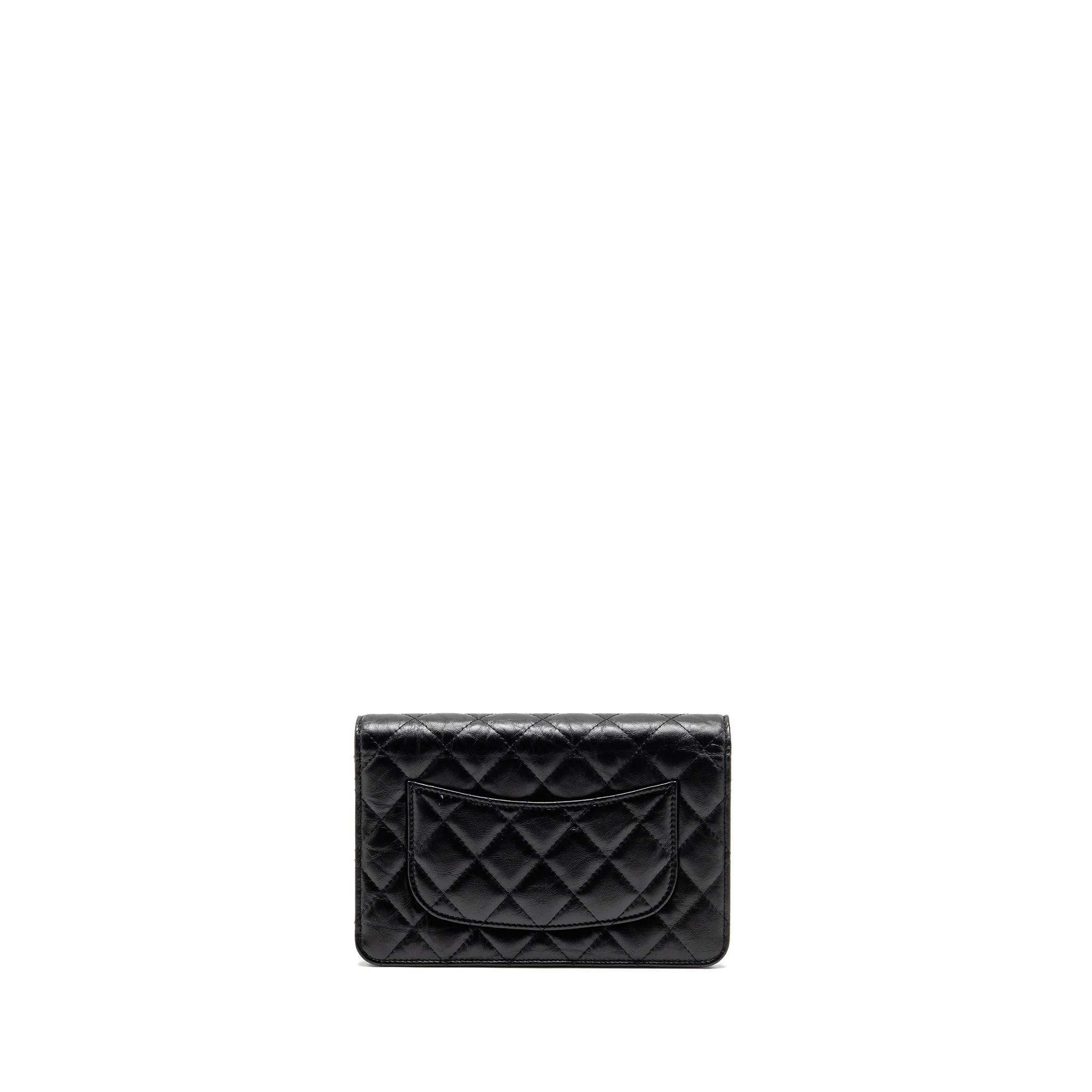 Chanel 2.55 Wallet On Chain Aged Calfskin Black Brushed GHW (microchip) - Image 2