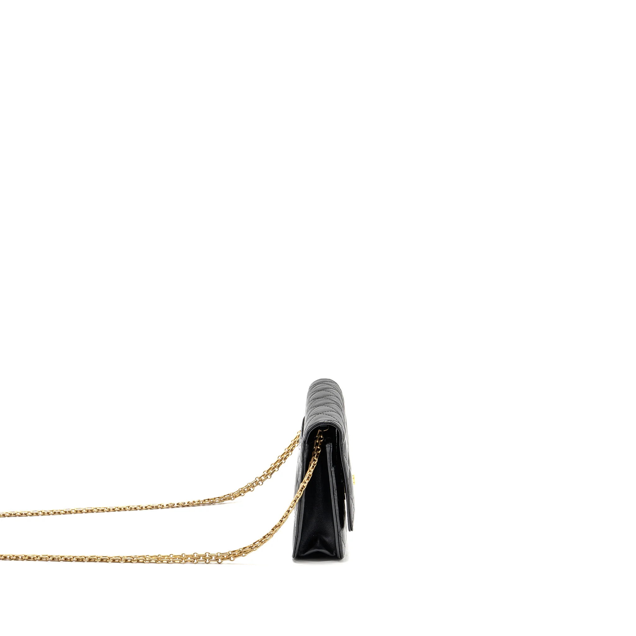Chanel 2.55 Wallet On Chain Aged Calfskin Black Brushed GHW (microchip) - Image 3