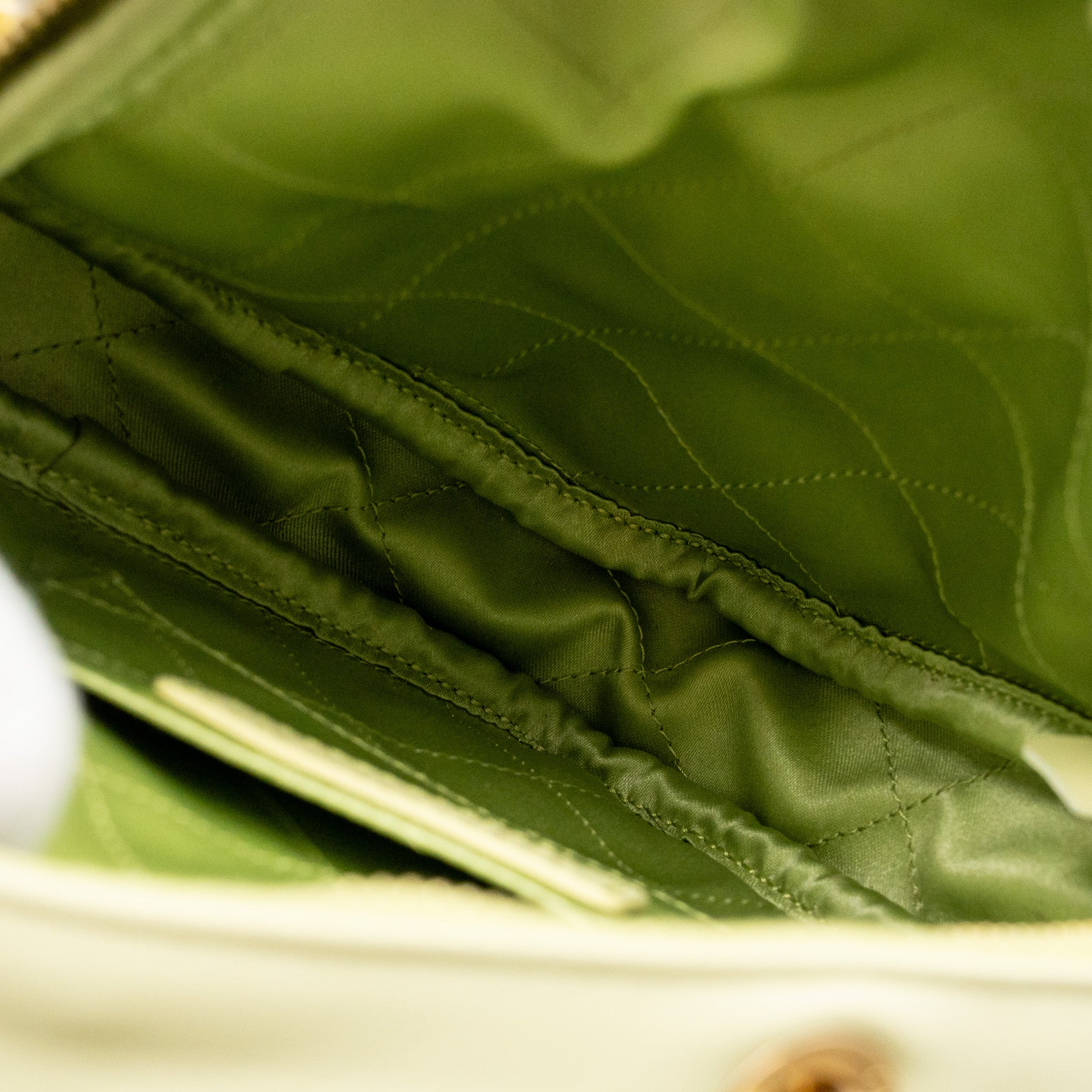 Chanel 20a Diamond Shape Crossbody Bag Quilted Lambskin Light Green GHW - Image 11