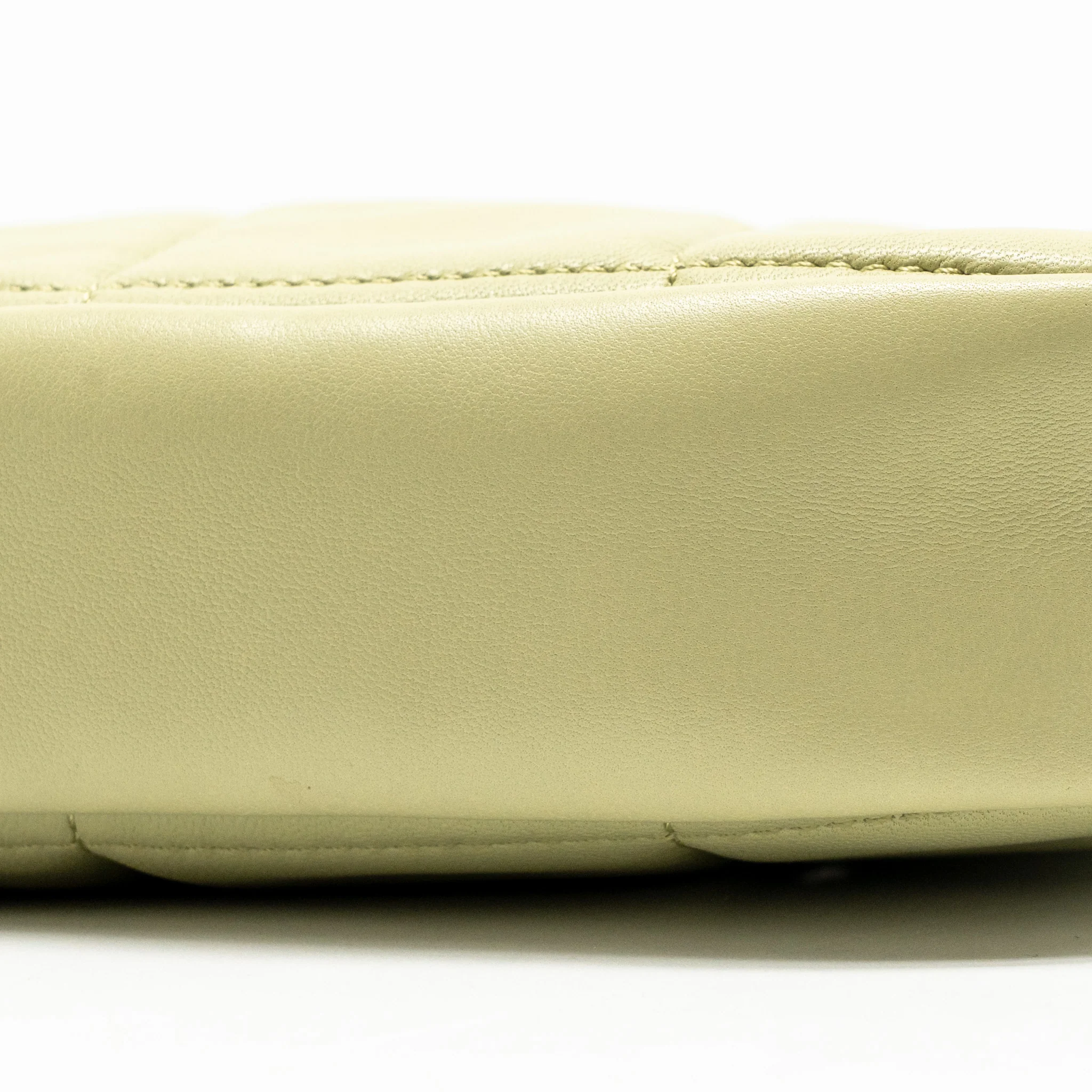Chanel 20a Diamond Shape Crossbody Bag Quilted Lambskin Light Green GHW - Image 6
