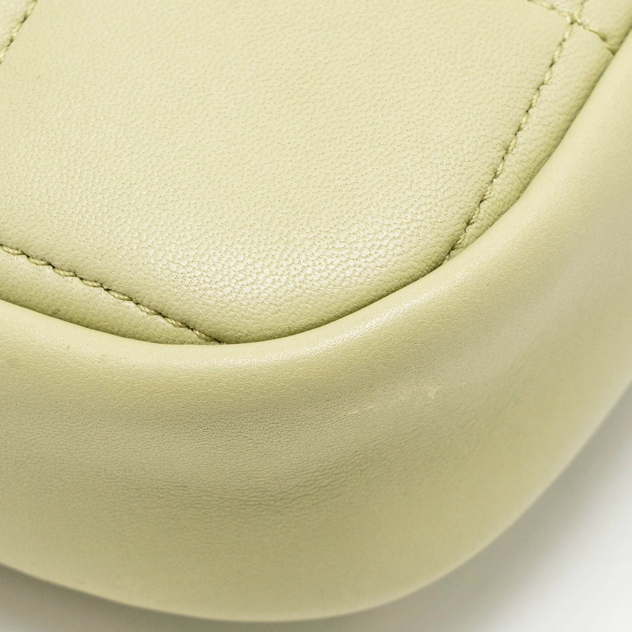 Chanel 20a Diamond Shape Crossbody Bag Quilted Lambskin Light Green GHW - Image 9