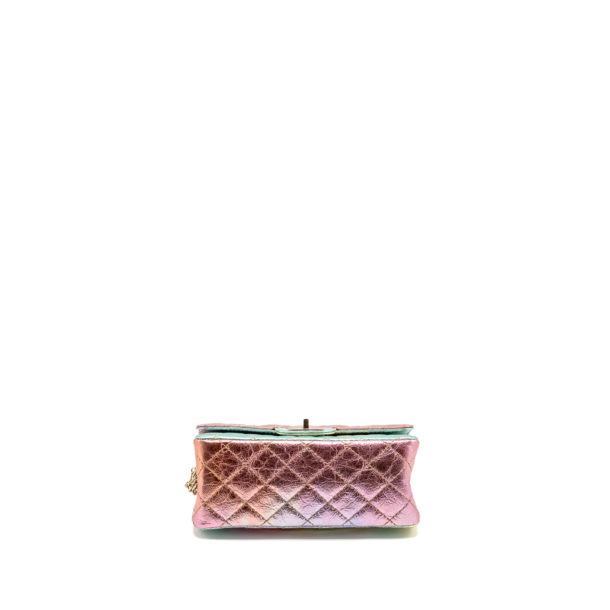 Chanel 20A mini 2.55 reissue flap bag goatskin leather rainbow multicolor ombré LGHW - Image 5