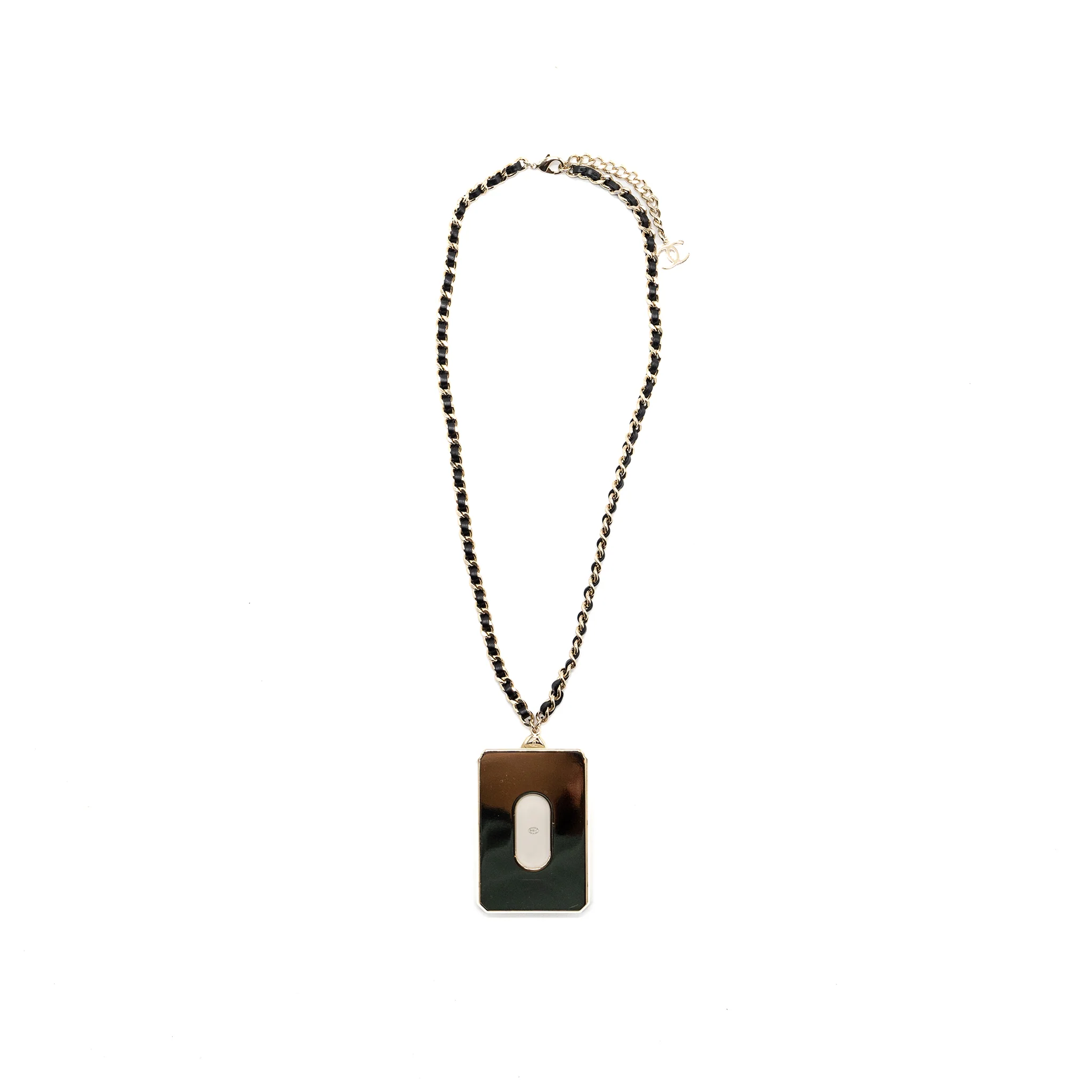Chanel 21A Necklace Cardholder With Leather Chain White LGHW - Image 4