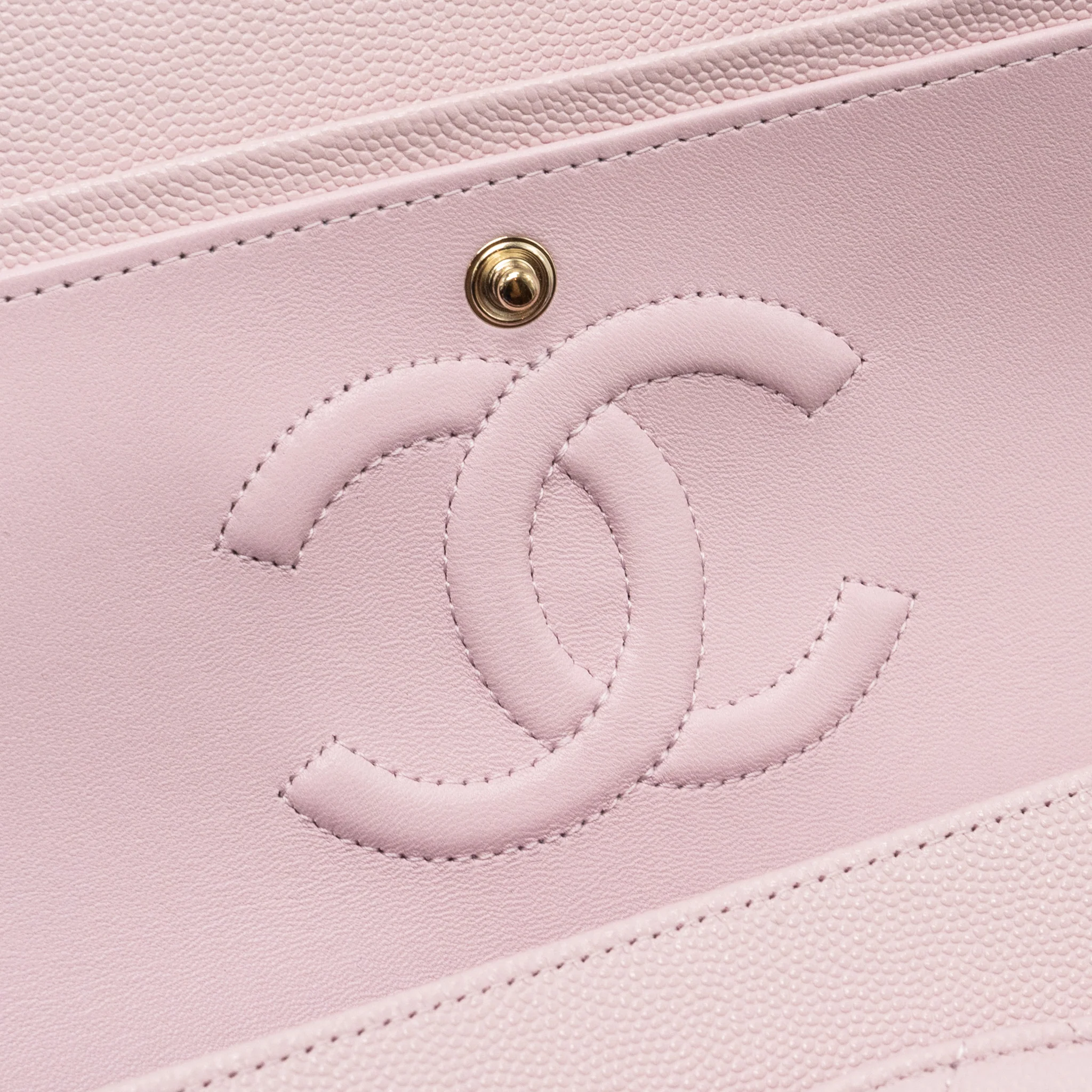 Chanel 21S medium classic double flap bag caviar light pink LGWH - Image 10