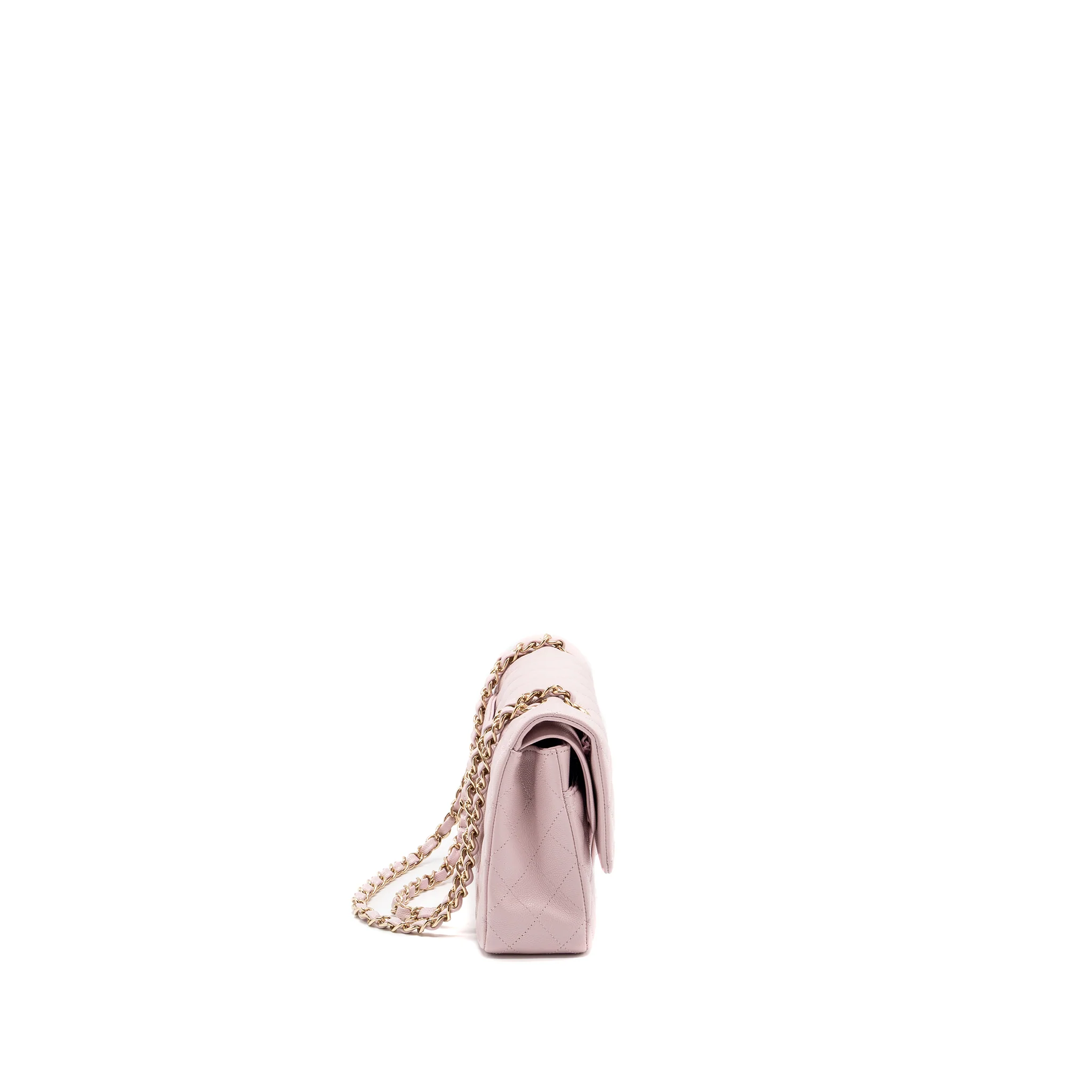 Chanel 21S medium classic double flap bag caviar light pink LGWH - Image 3