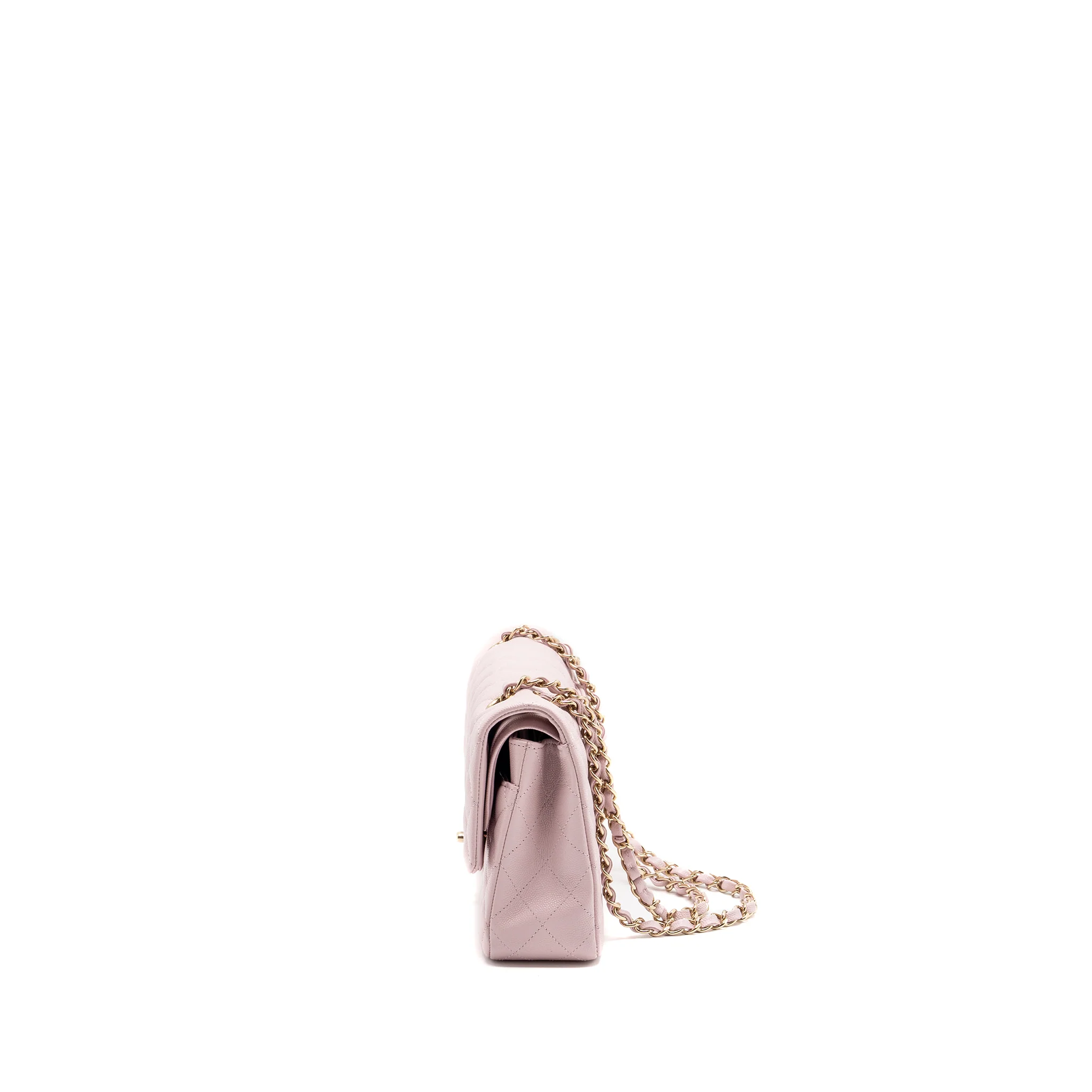 Chanel 21S medium classic double flap bag caviar light pink LGWH - Image 4