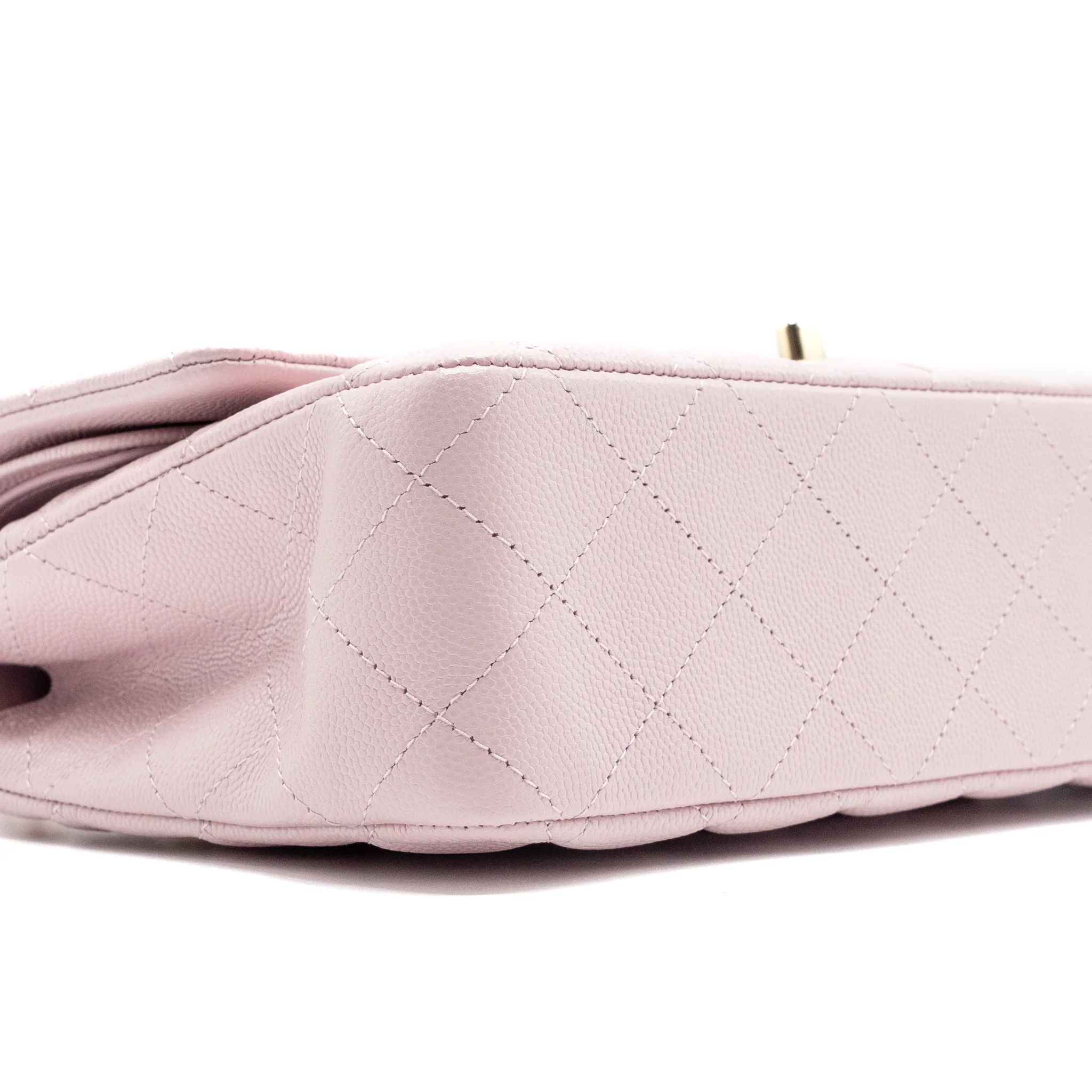 Chanel 21S medium classic double flap bag caviar light pink LGWH - Image 7