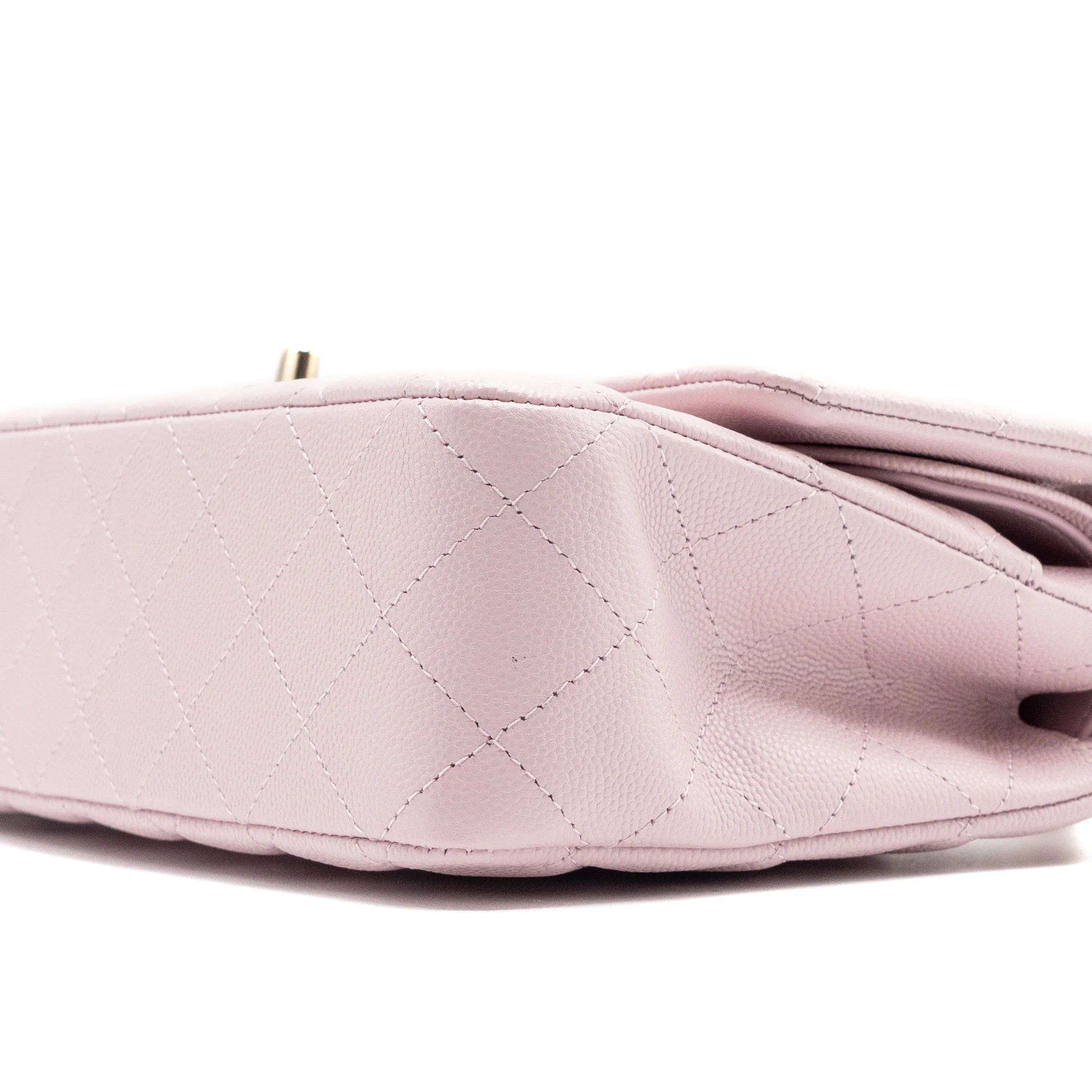 Chanel 21S medium classic double flap bag caviar light pink LGWH - Image 8