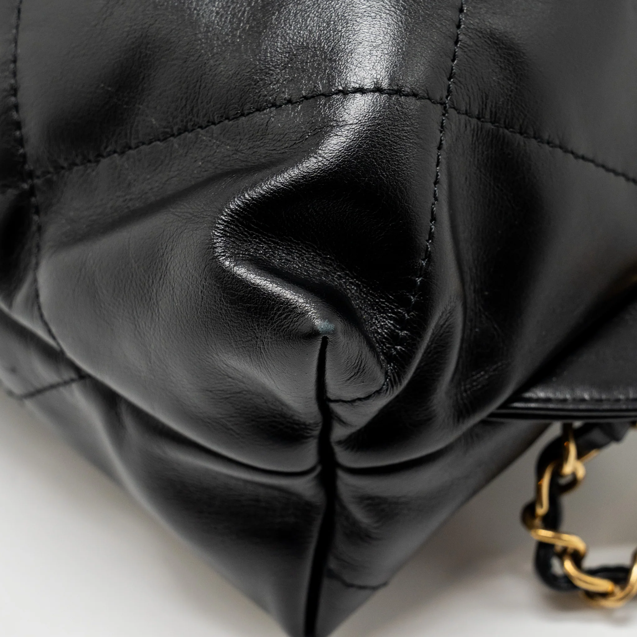 Chanel Large 22 Backpack Gold Letter Logo Shiny Calfskin Black GHW(microchip) - Image 11