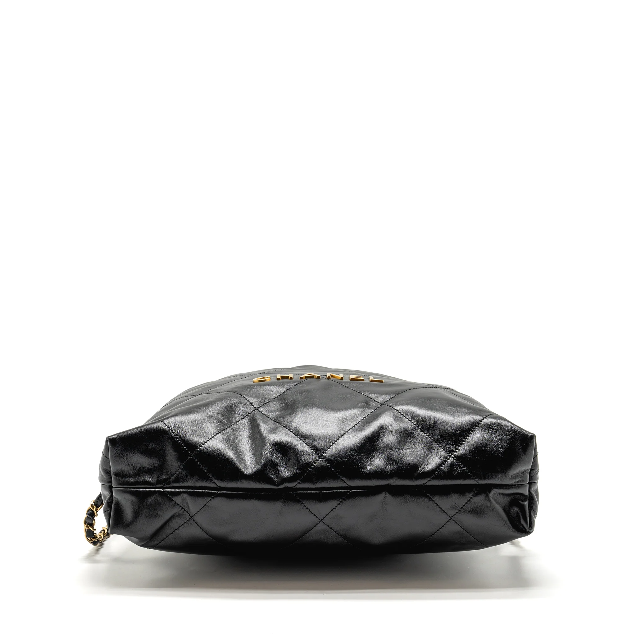 Chanel Large 22 Backpack Gold Letter Logo Shiny Calfskin Black GHW(microchip) - Image 5