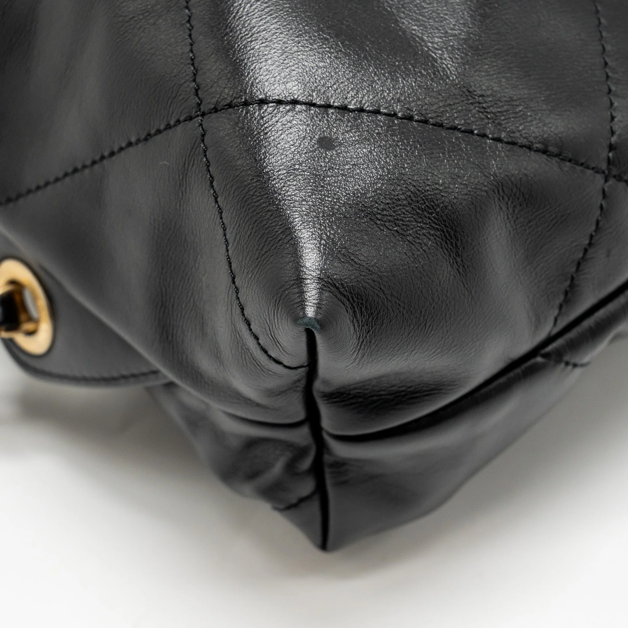 Chanel Large 22 Backpack Gold Letter Logo Shiny Calfskin Black GHW(microchip) - Image 9