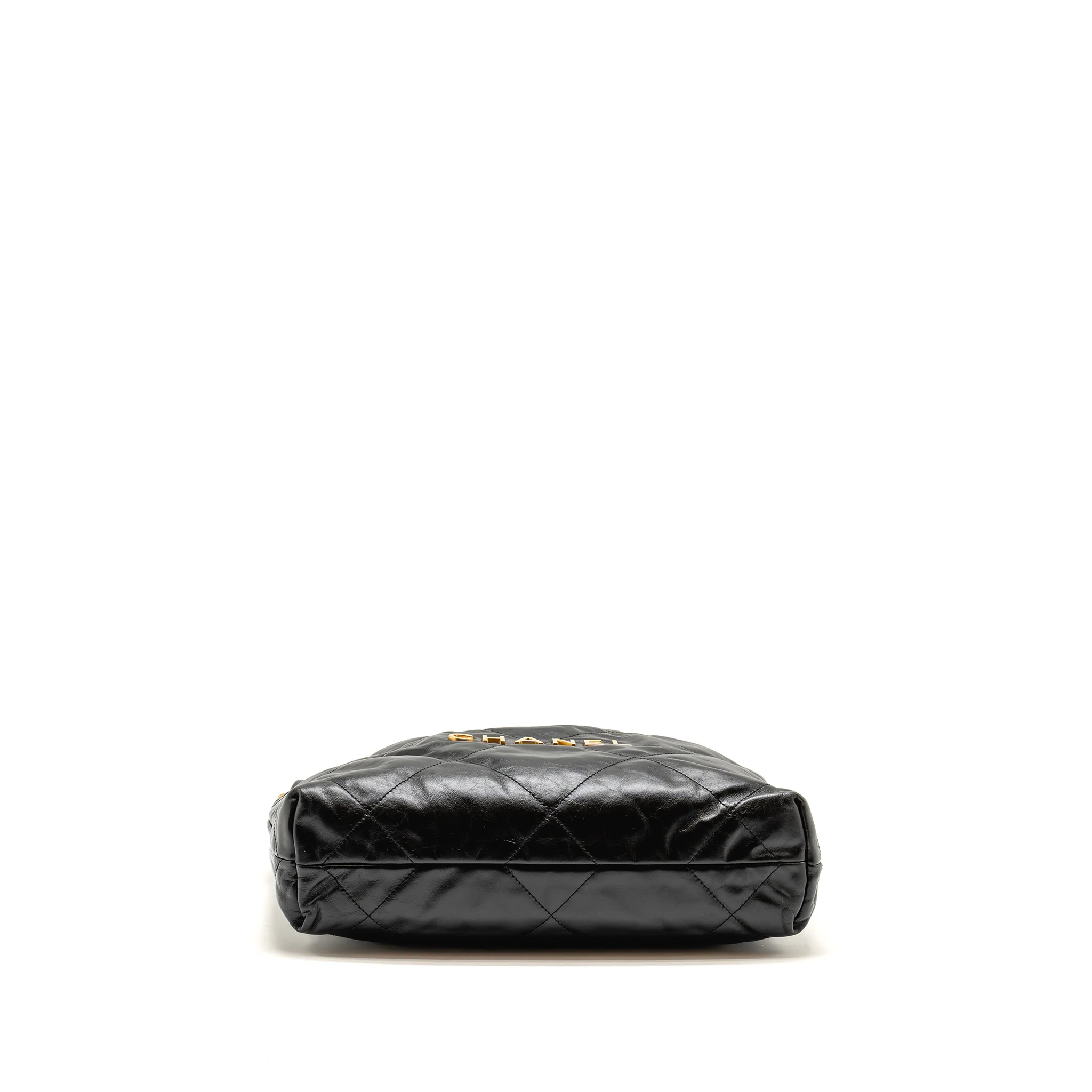 Chanel Small 22 Bag gold letter calfskin black GHW (microchip) - Image 6