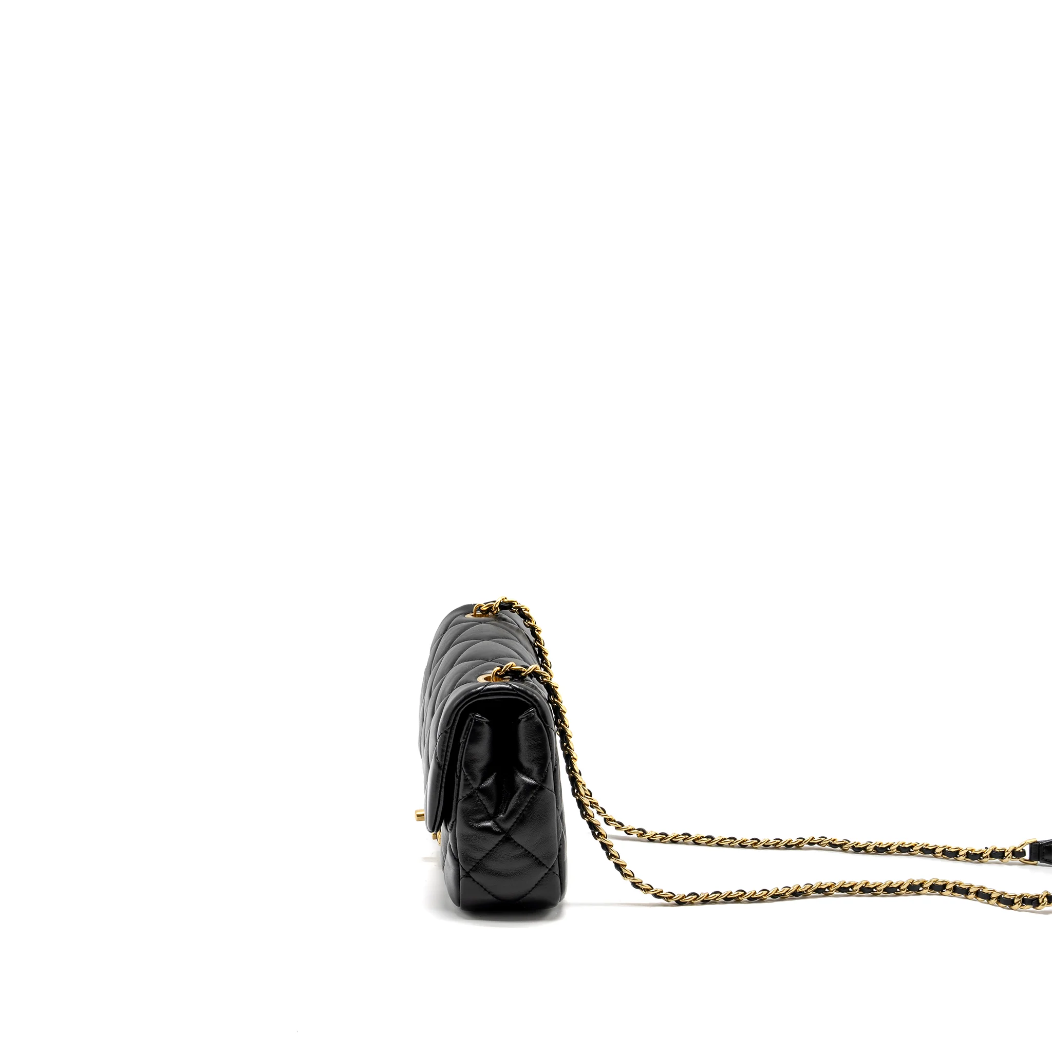 Chanel 22B Mini FlapBag Lambskin Black GHW (Microchip) - Image 4