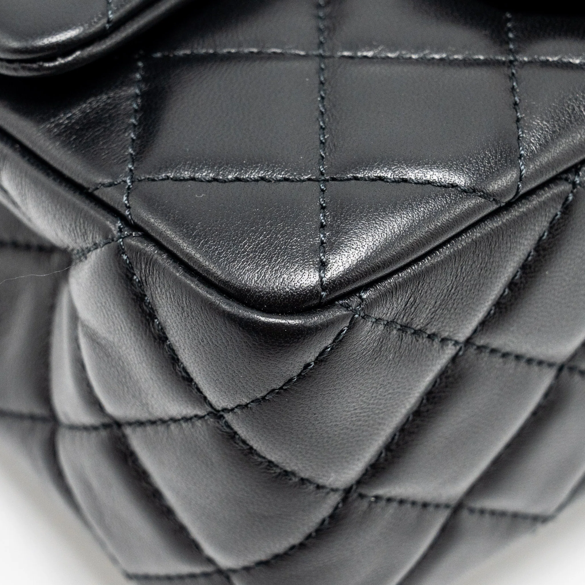Chanel pearl crush mini square flap bag lambskin black GHW (microchip) - Image 10