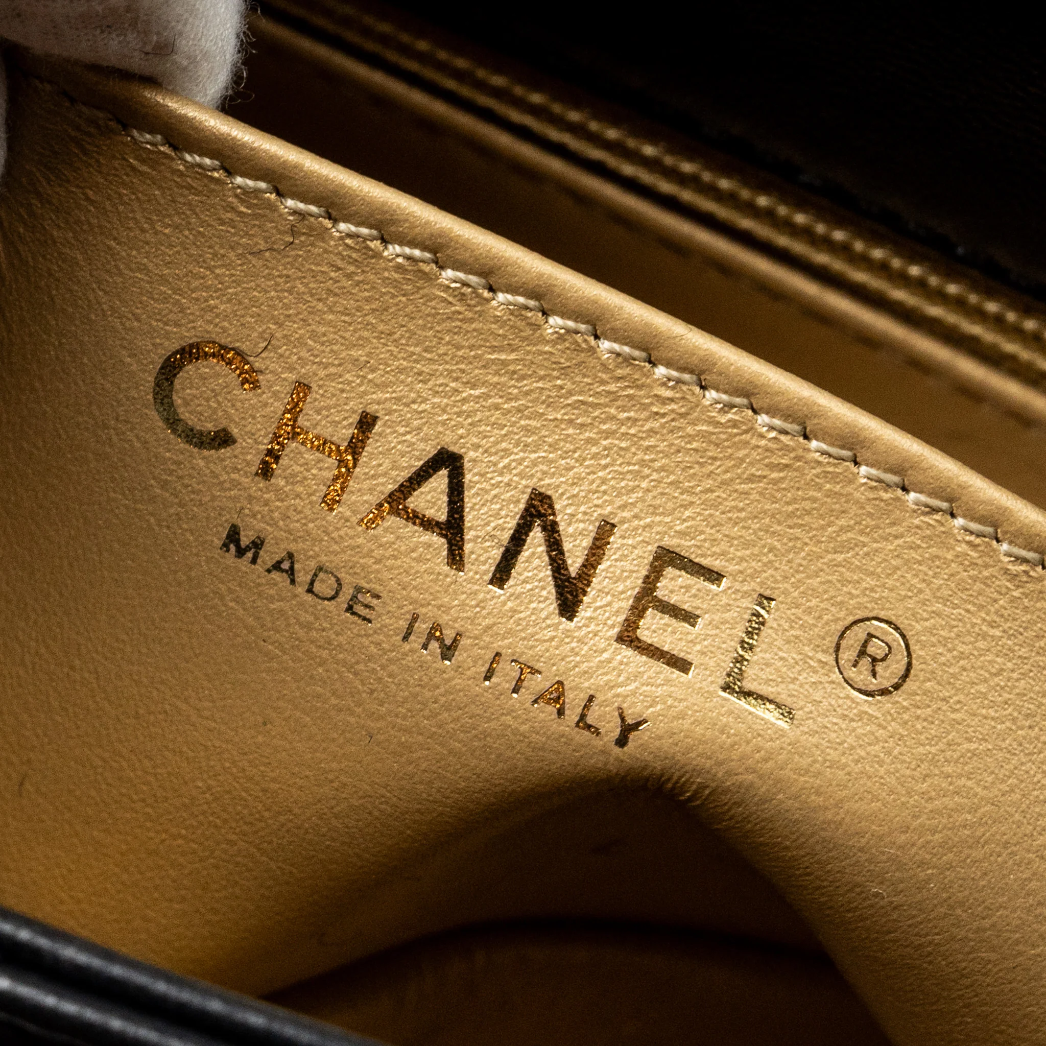 Chanel pearl crush mini square flap bag lambskin black GHW (microchip) - Image 18