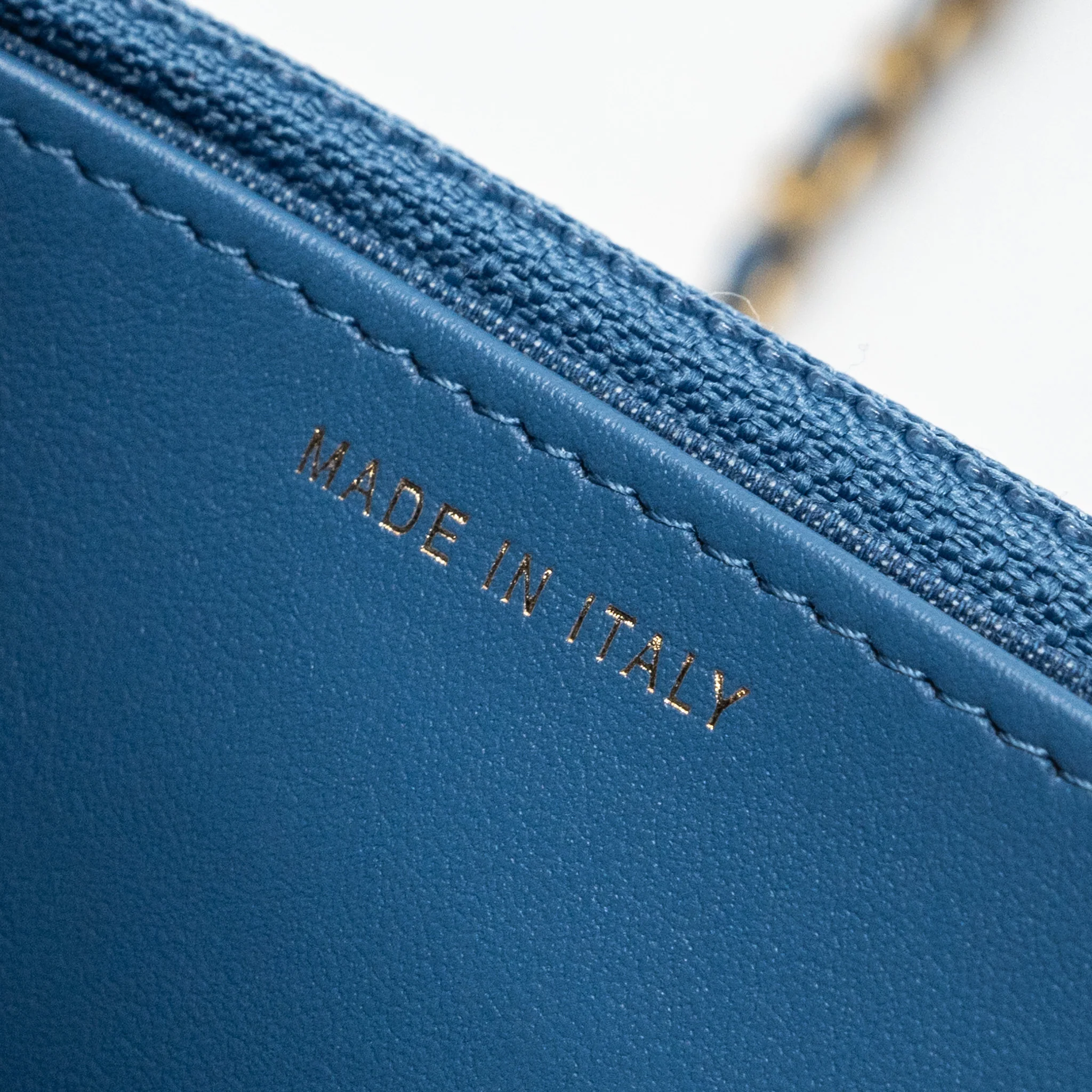 Chanel 22C Pearl Crush wallet on chain Denim blue GHW (microchip) - Image 13