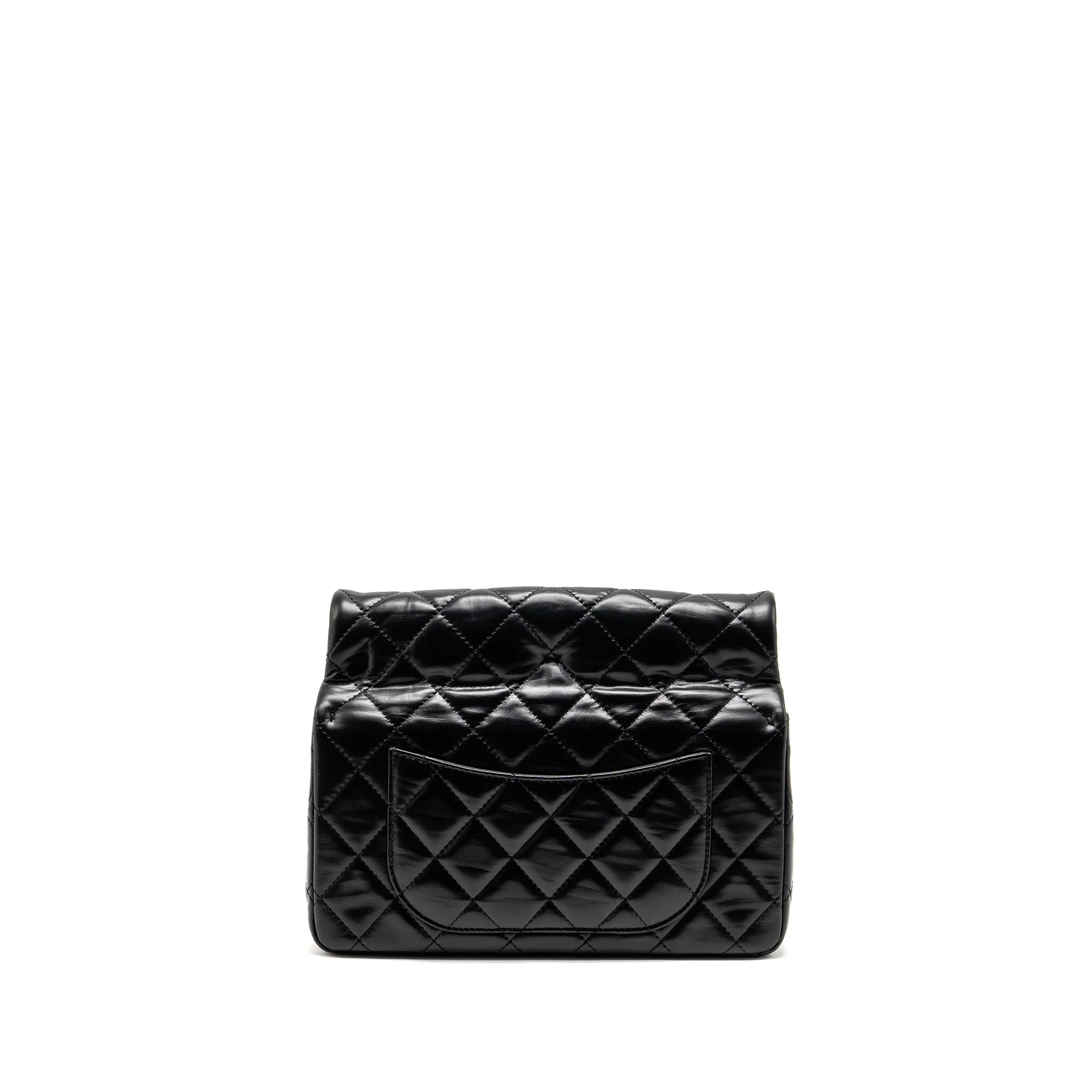 Chanel 23A Classic Flap Clutch Shiny Calfskin Black GHW (microchip) - Image 2