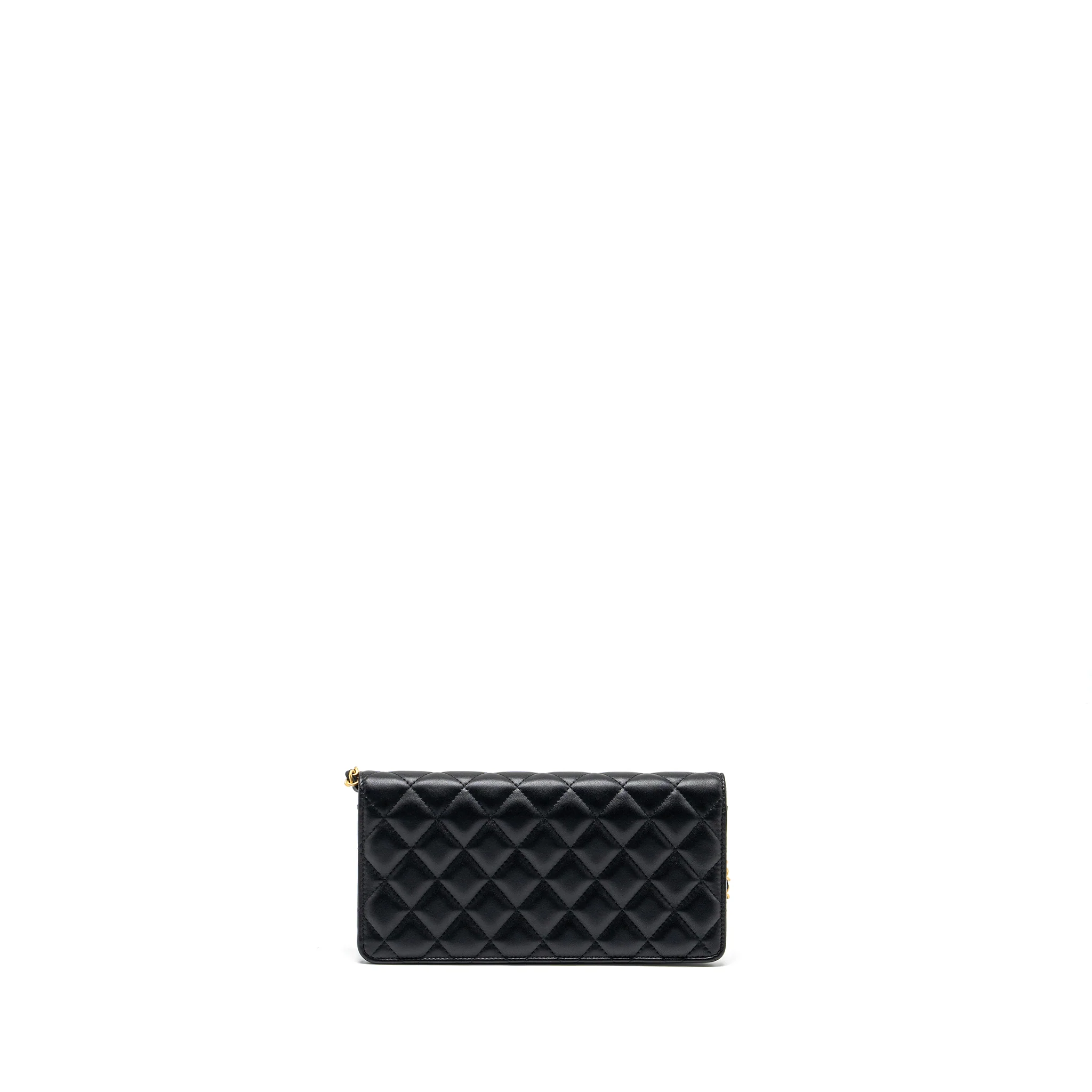 Chanel 23A clutch with chain lambskin black GHW (microchip) - Image 2