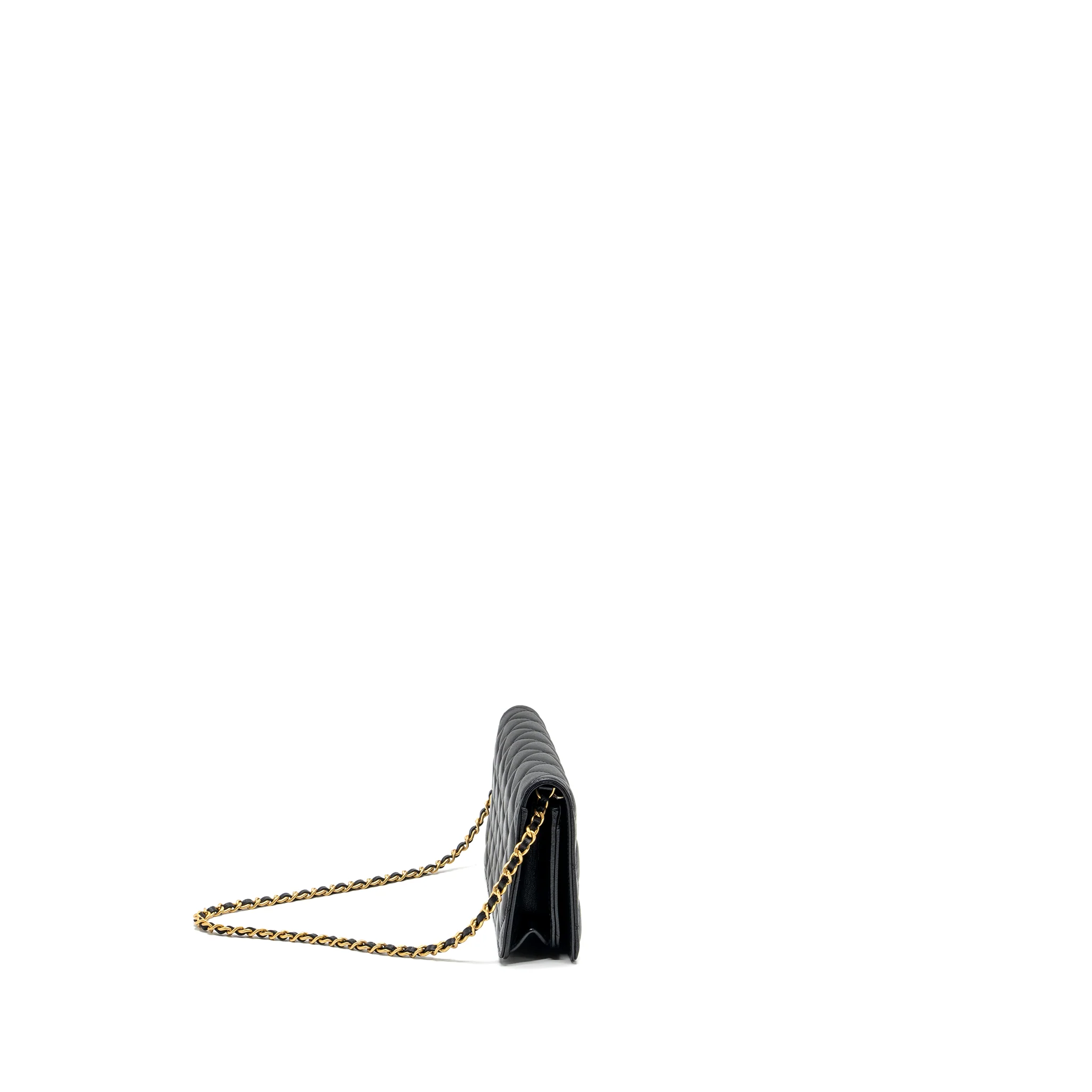Chanel 23A clutch with chain lambskin black GHW (microchip) - Image 3