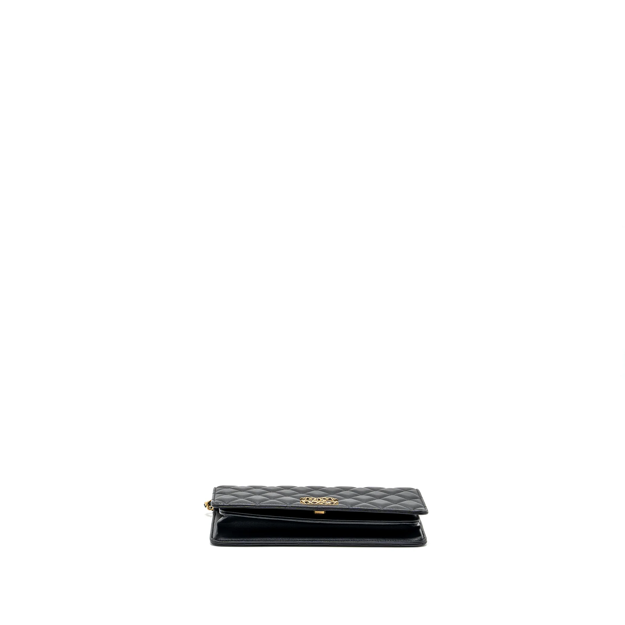 Chanel 23A clutch with chain lambskin black GHW (microchip) - Image 5