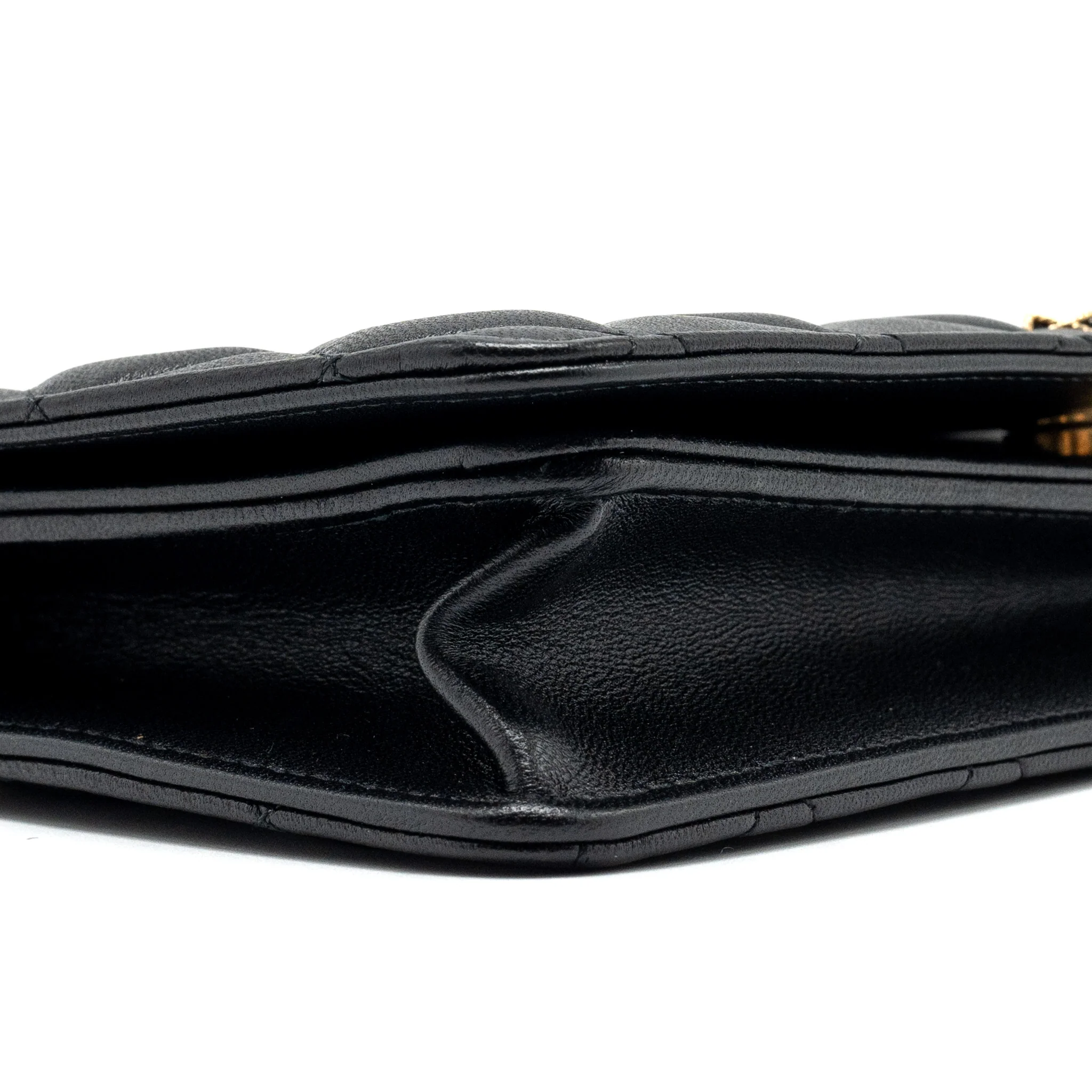 Chanel 23A clutch with chain lambskin black GHW (microchip) - Image 6