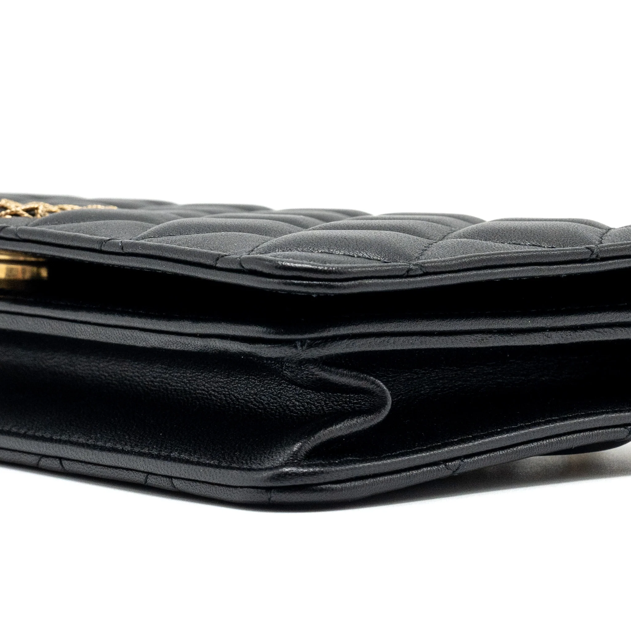 Chanel 23A clutch with chain lambskin black GHW (microchip) - Image 7