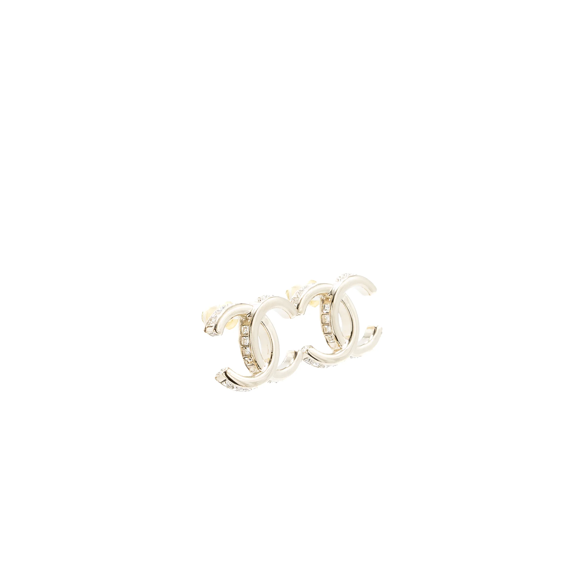 Chanel 23B CC logo with crystal earrings LGHW - Image 3
