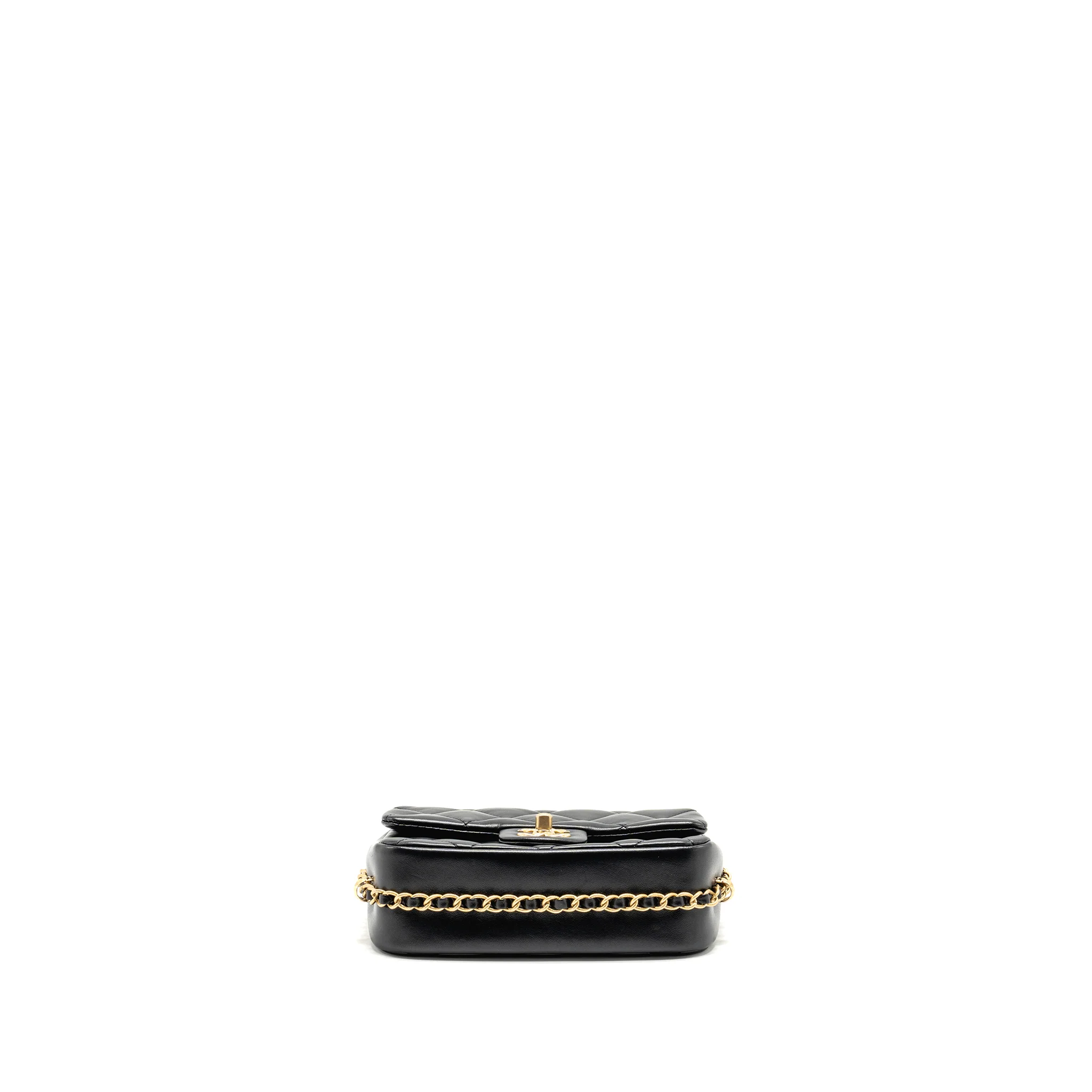 Chanel 23b Mini Flap Bag detail Chain Lambskin Black GHW(microchip) - Image 5