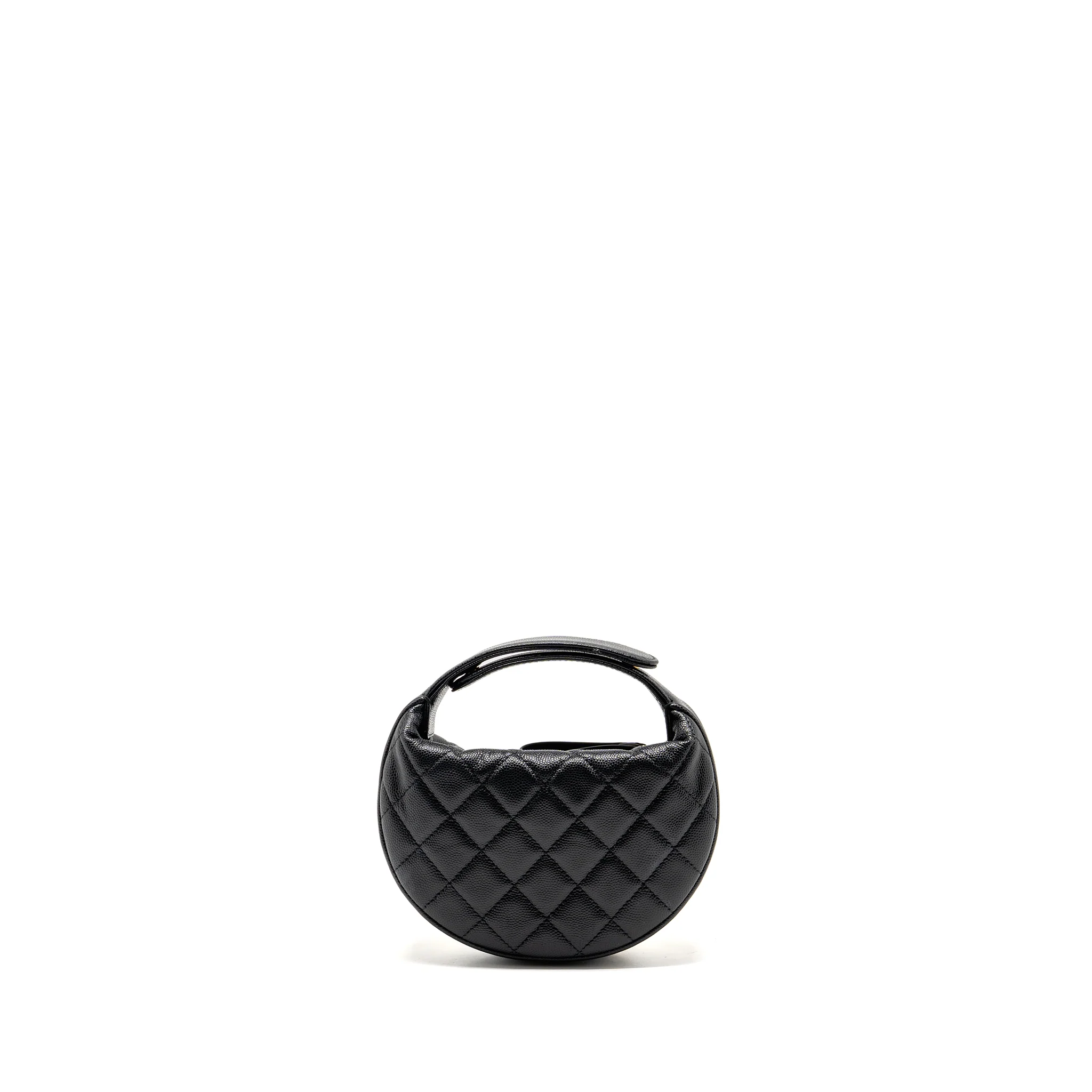 Chanel 23b Round Clutch Caviar Black LGHW (microchip) - Image 2