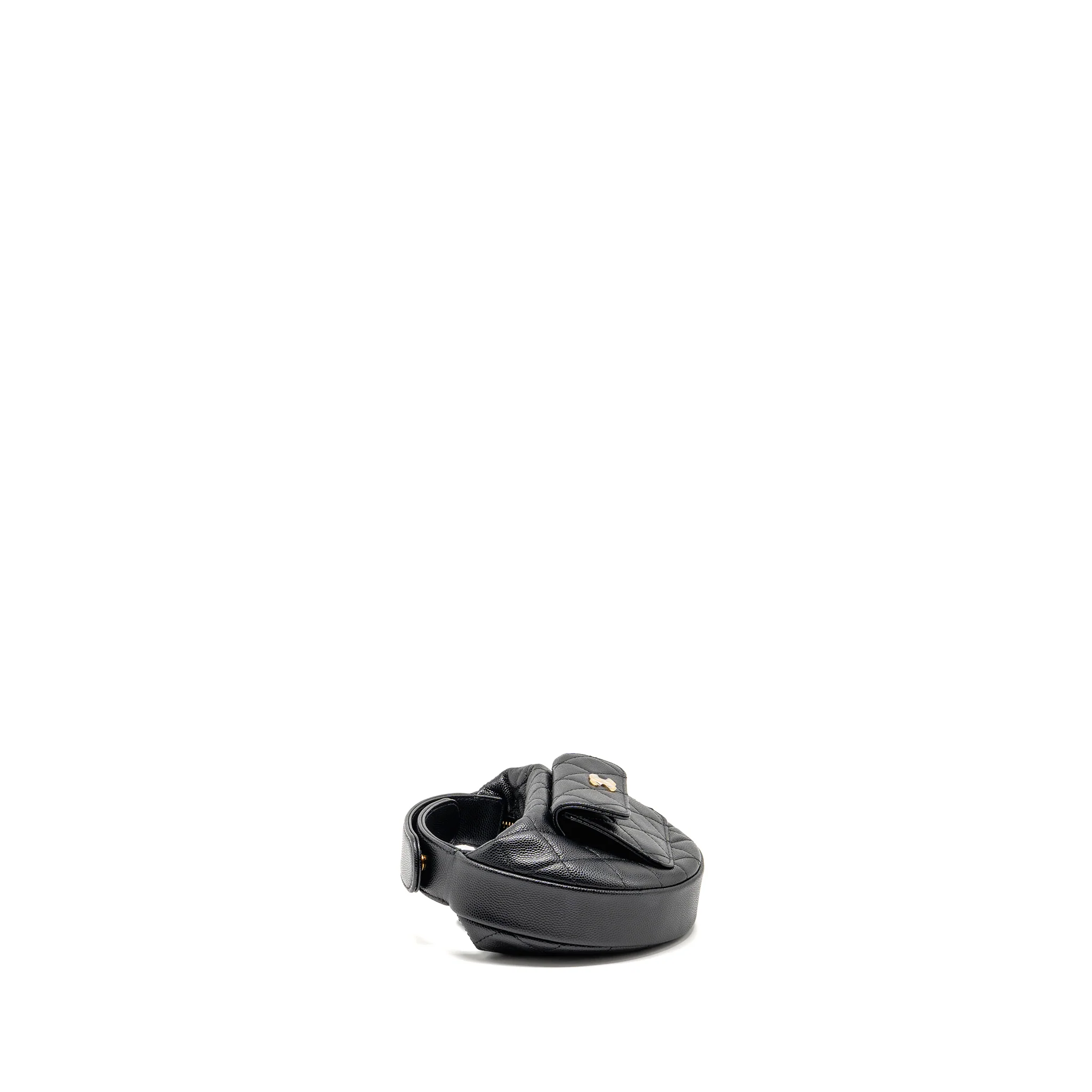 Chanel 23b Round Clutch Caviar Black LGHW (microchip) - Image 3