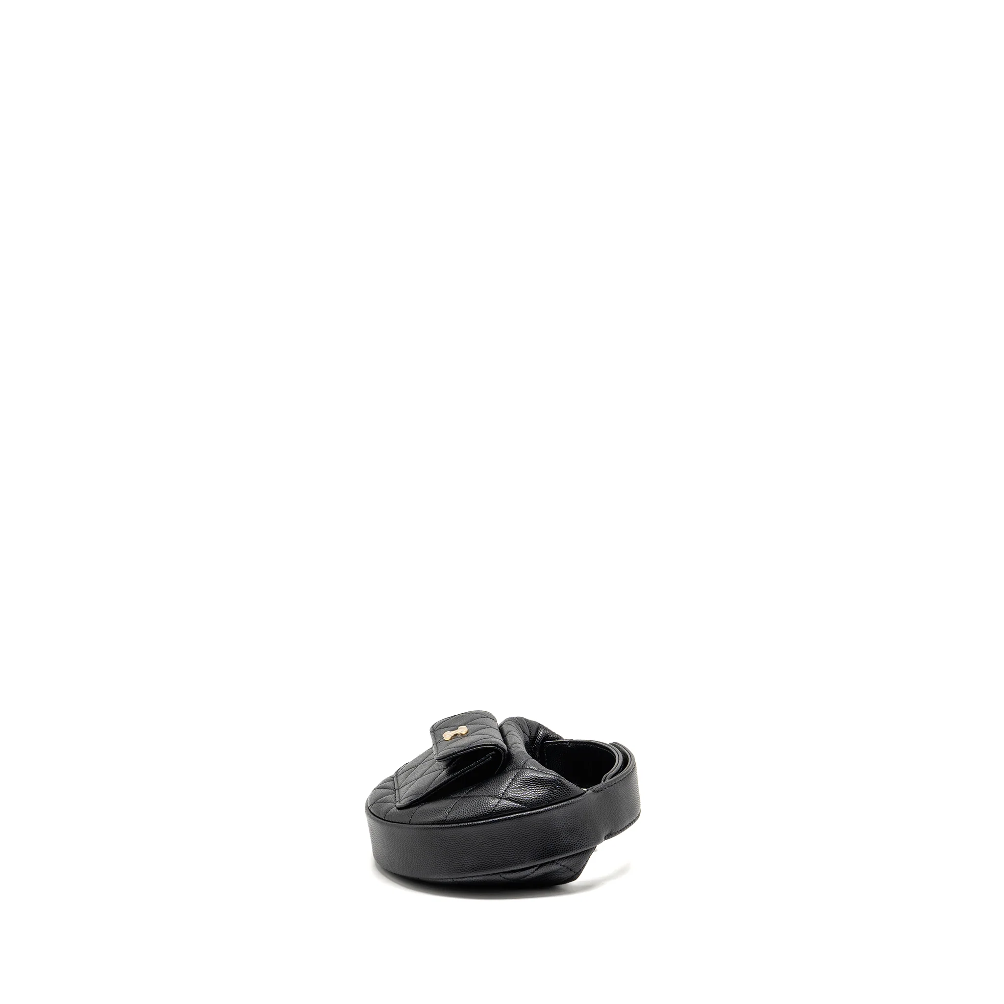 Chanel 23b Round Clutch Caviar Black LGHW (microchip) - Image 4