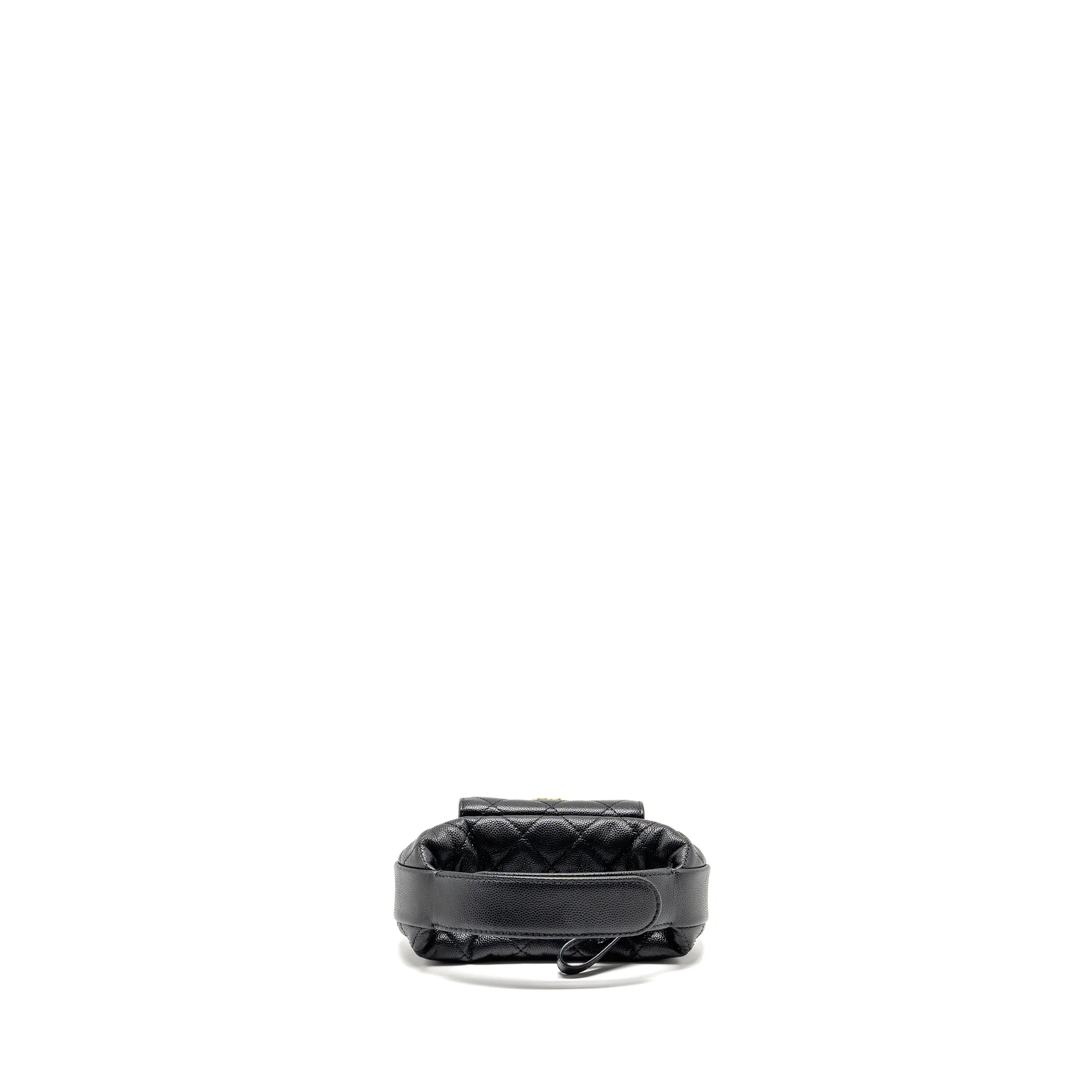 Chanel 23b Round Clutch Caviar Black LGHW (microchip) - Image 5