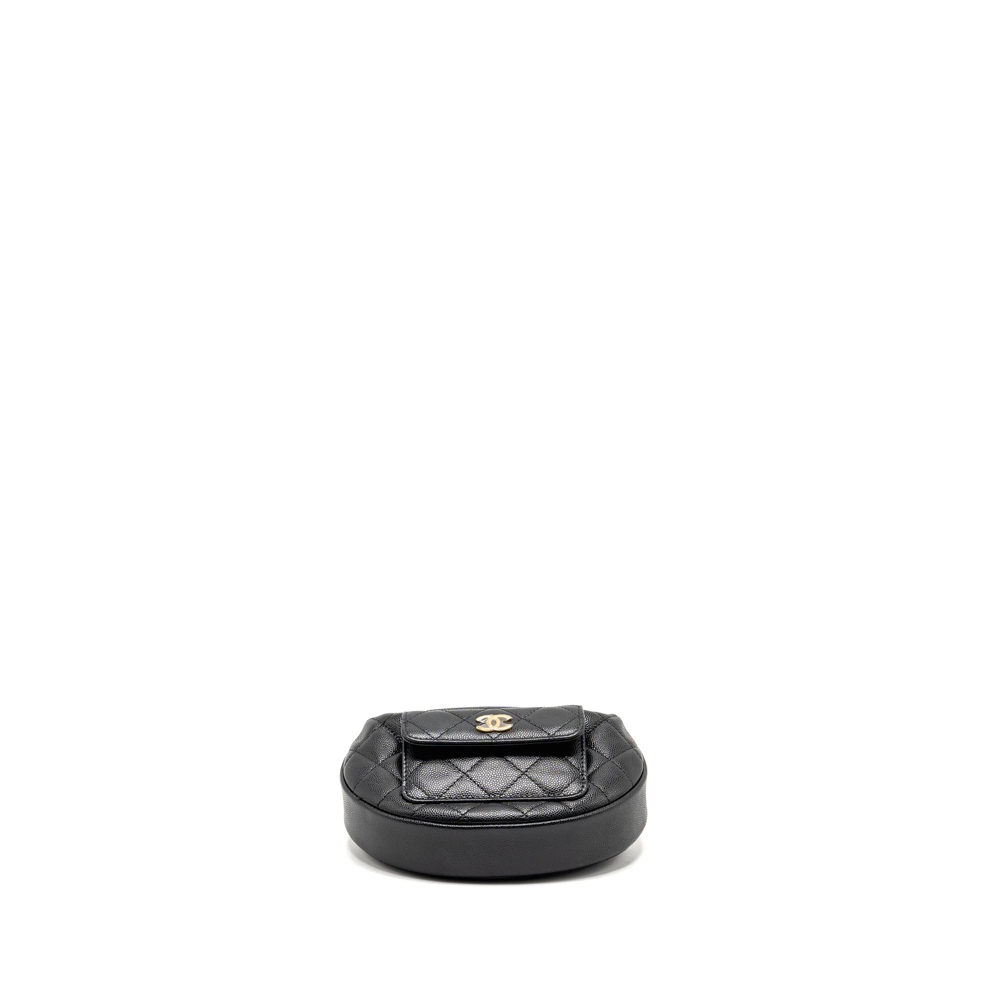 Chanel 23b Round Clutch Caviar Black LGHW (microchip) - Image 6