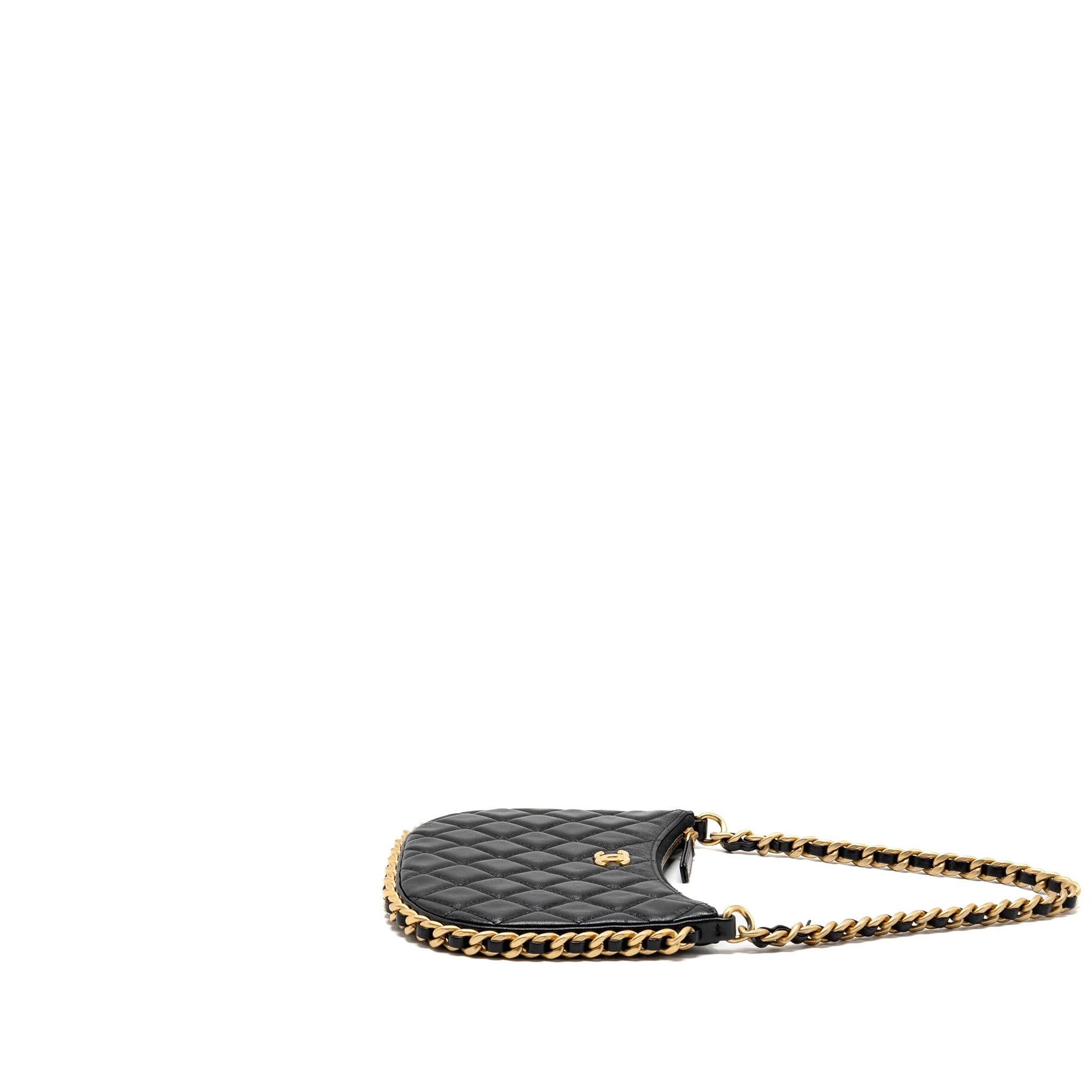 Chanel 23b Round Hobo Shoulder bag Lambskin Black GHW (microchip) - Image 3