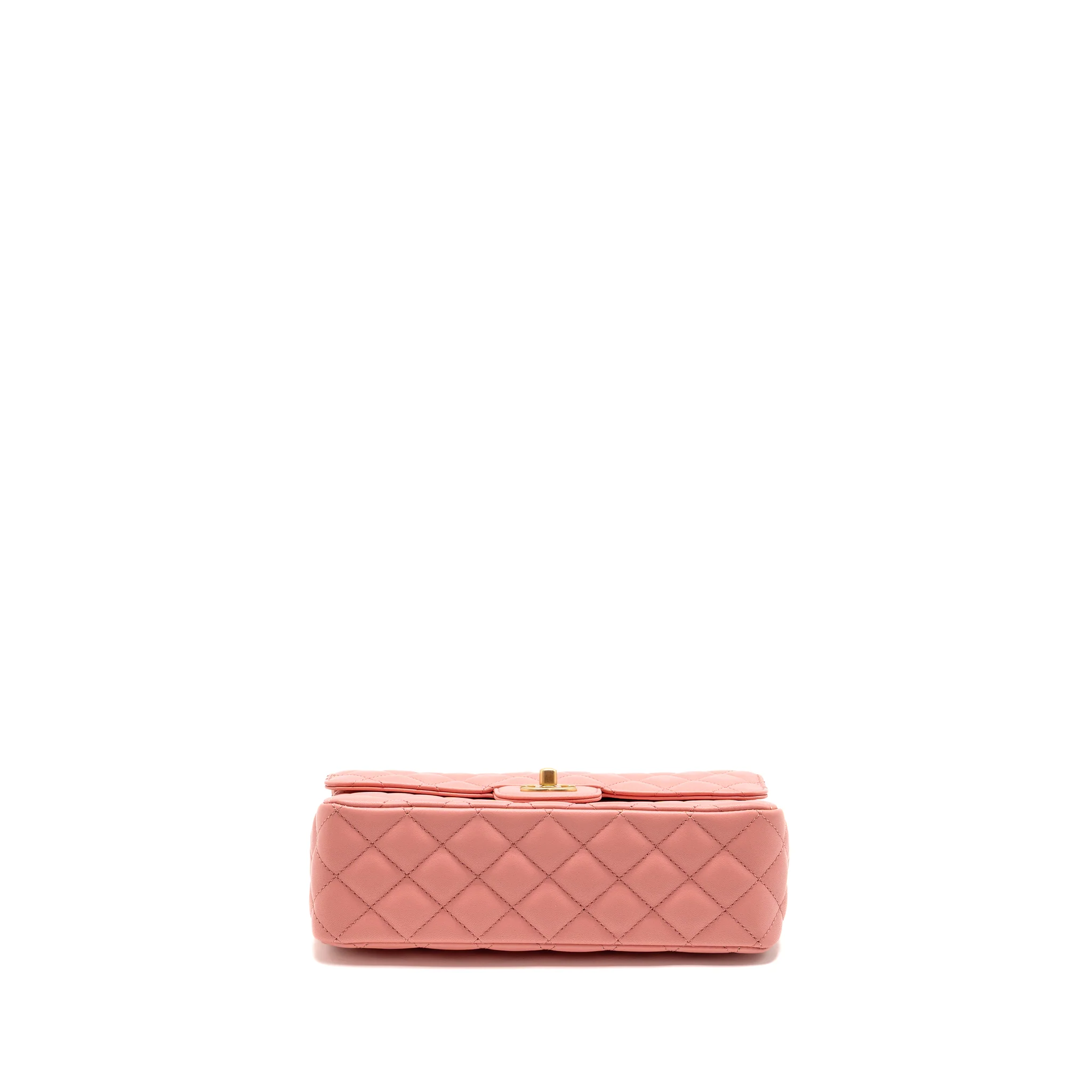 Chanel 23k detail top handle flap bag Lambskin pink GHW (microchip) - Image 5