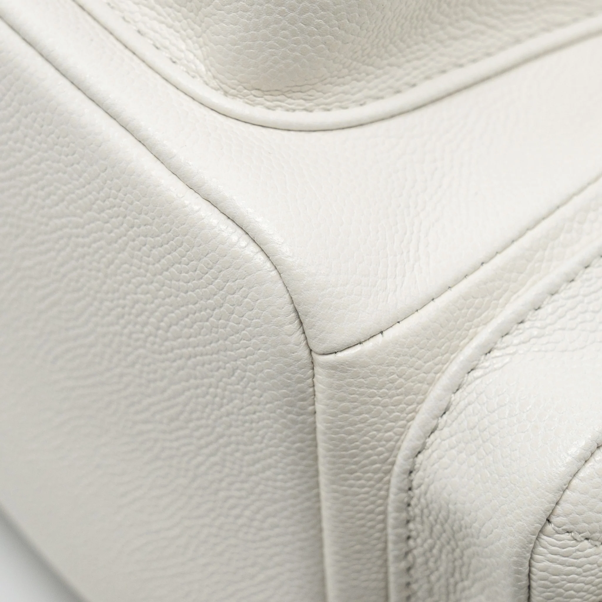 Chanel 23K Triple Pocket Mini Backpack Caviar White LGHW (Microchip) - Image 9