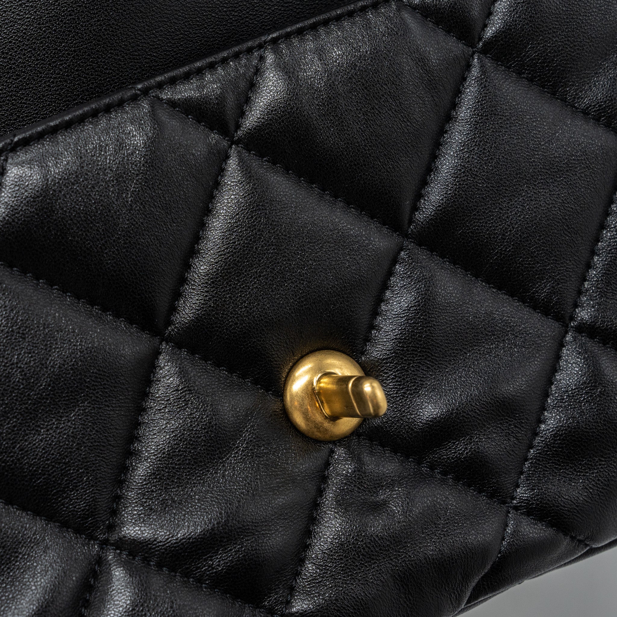 Chanel 23s Coco Love Flap Bag Lambskin Black Brushed GHW (Microchip) - Image 12