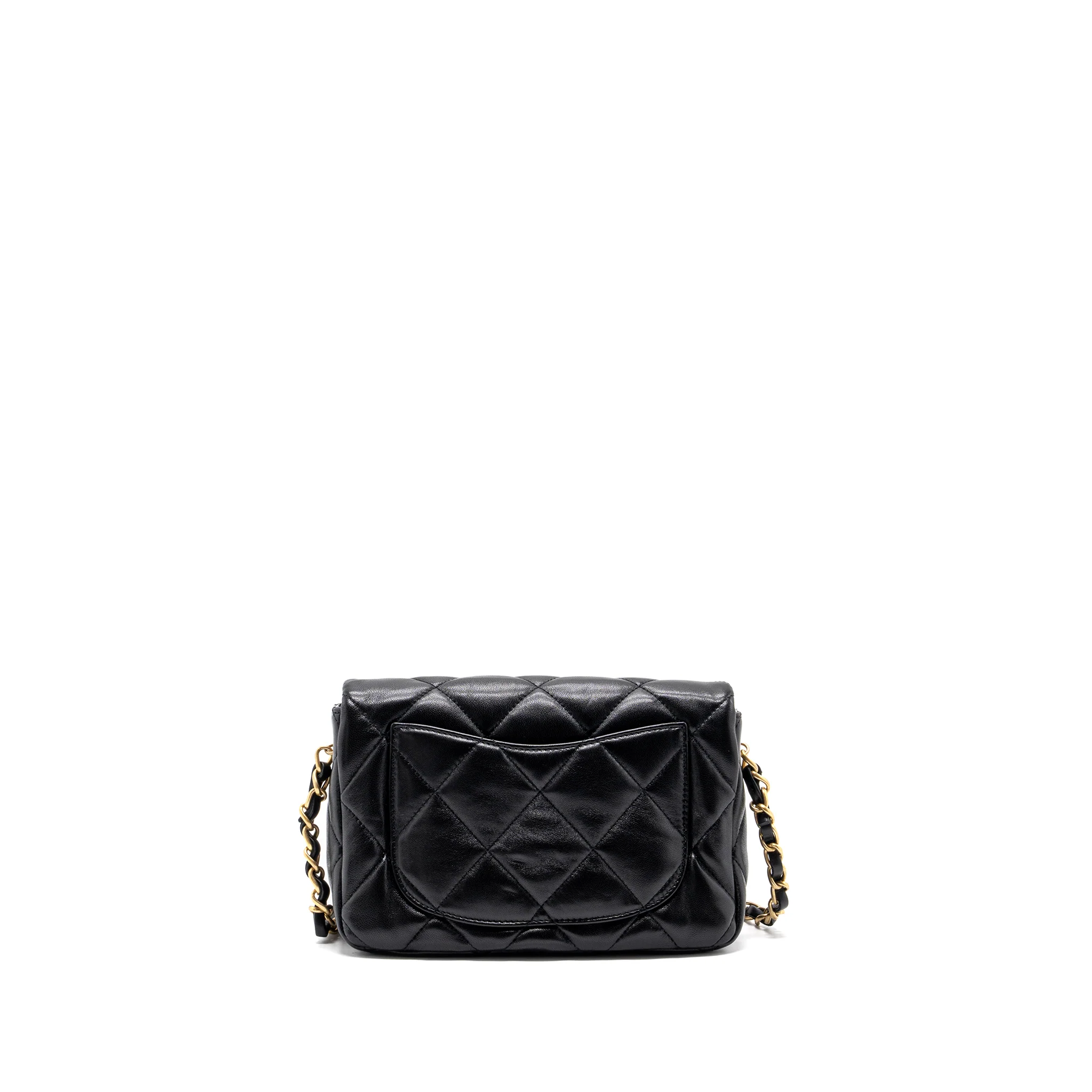 Chanel 23s Coco Love Flap Bag Lambskin Black Brushed GHW (Microchip) - Image 2
