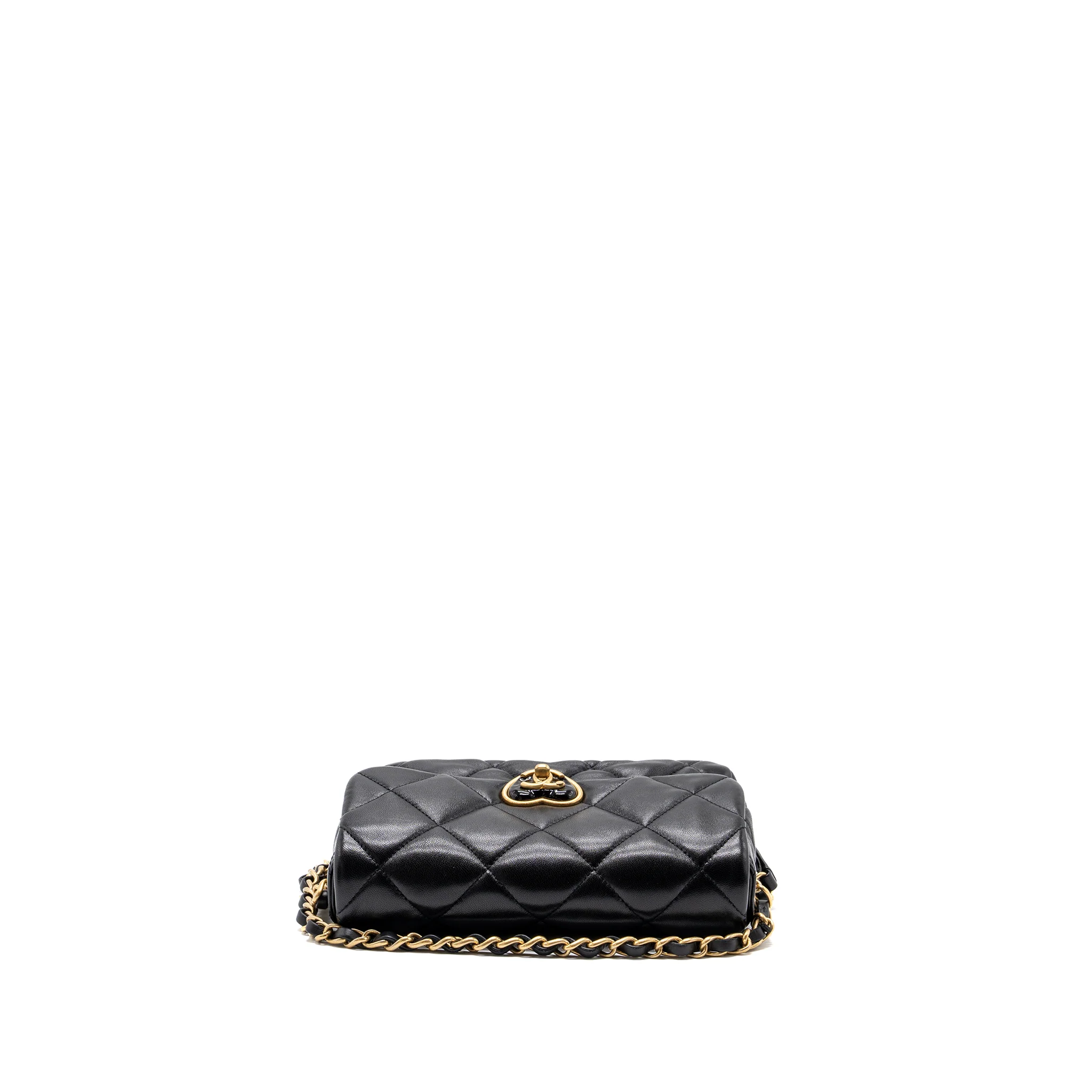 Chanel 23s Coco Love Flap Bag Lambskin Black Brushed GHW (Microchip) - Image 5