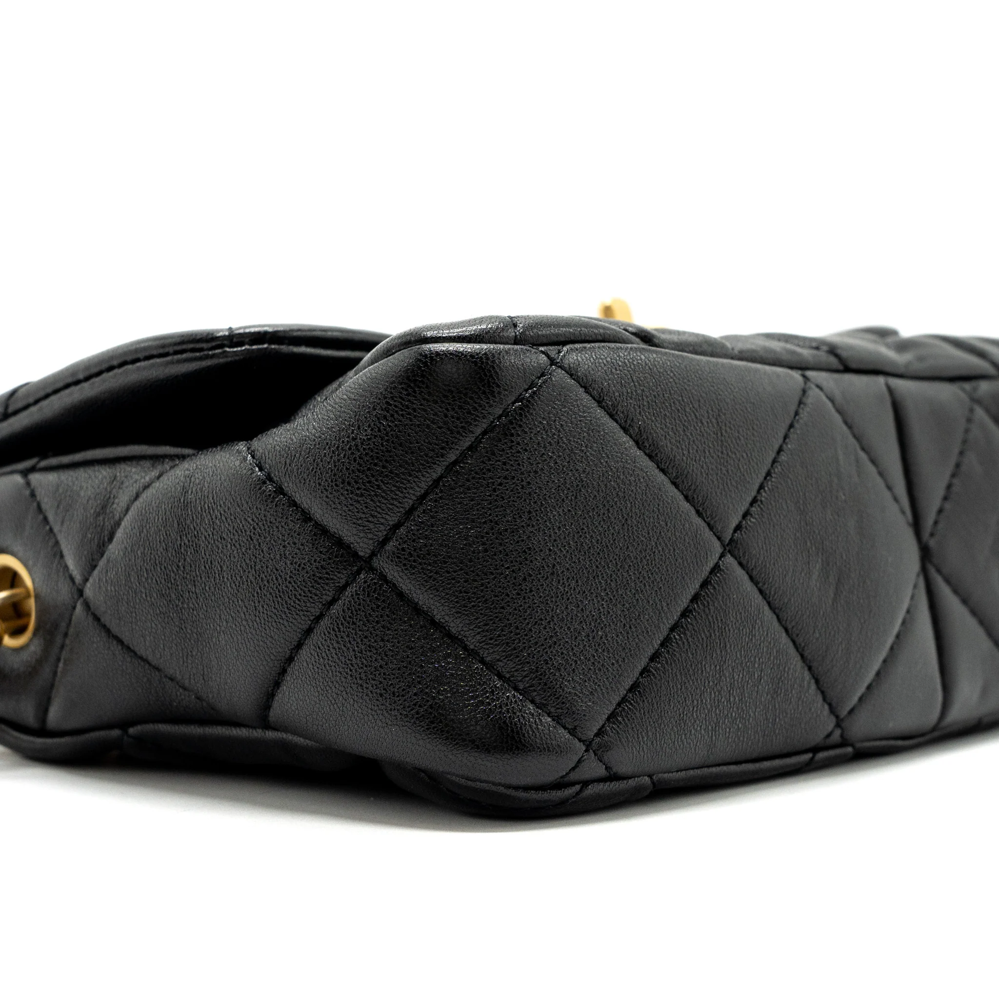 Chanel 23s Coco Love Flap Bag Lambskin Black Brushed GHW (Microchip) - Image 6