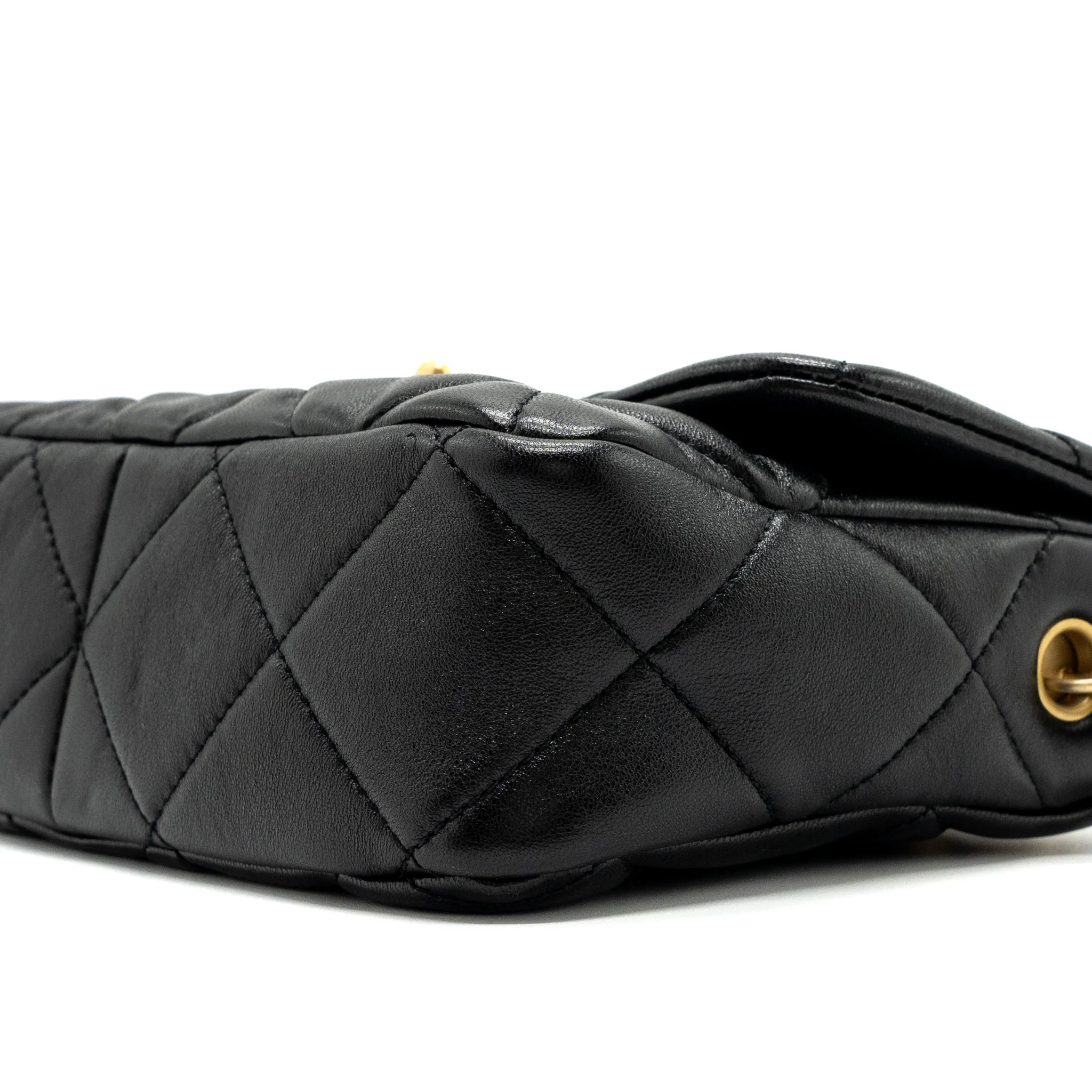 Chanel 23s Coco Love Flap Bag Lambskin Black Brushed GHW (Microchip) - Image 8